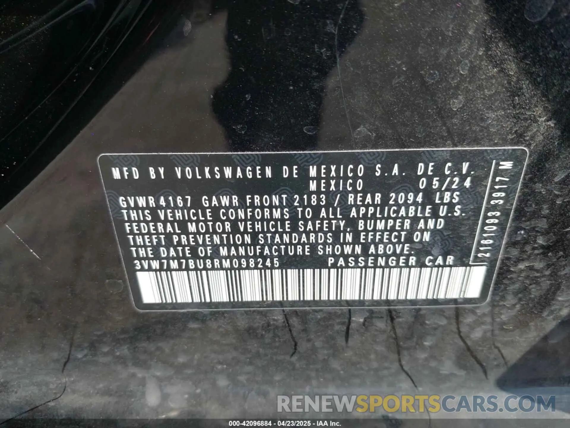 9 Photograph of a damaged car 3VW7M7BU8RM098245 VOLKSWAGEN JETTA 2024