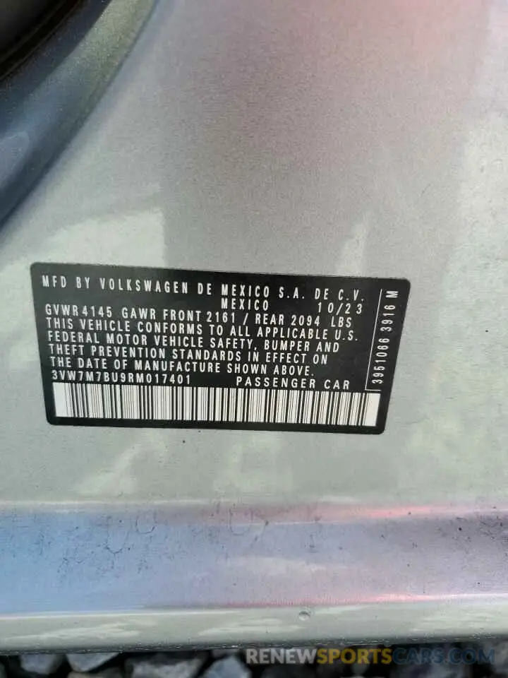 12 Photograph of a damaged car 3VW7M7BU9RM017401 VOLKSWAGEN JETTA 2024