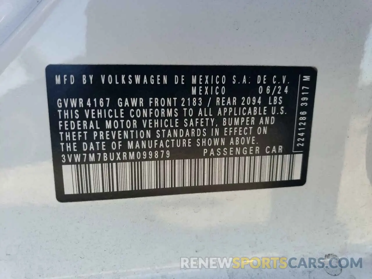 12 Photograph of a damaged car 3VW7M7BUXRM099879 VOLKSWAGEN JETTA 2024