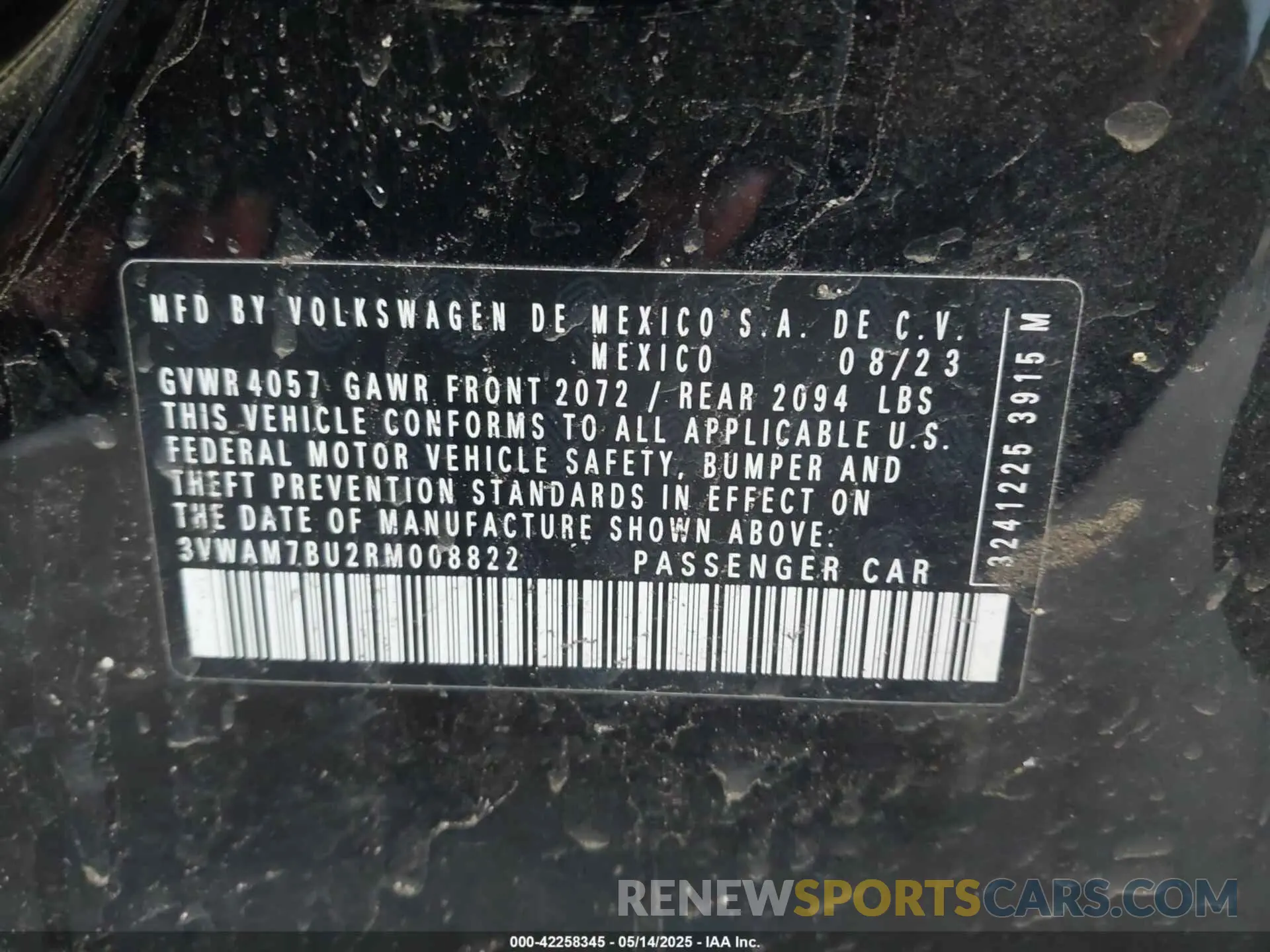 9 Photograph of a damaged car 3VWAM7BU2RM008822 VOLKSWAGEN JETTA 2024