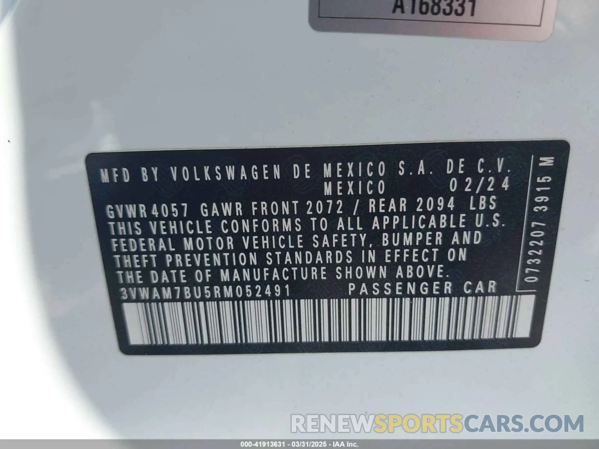 9 Photograph of a damaged car 3VWAM7BU5RM052491 VOLKSWAGEN JETTA 2024