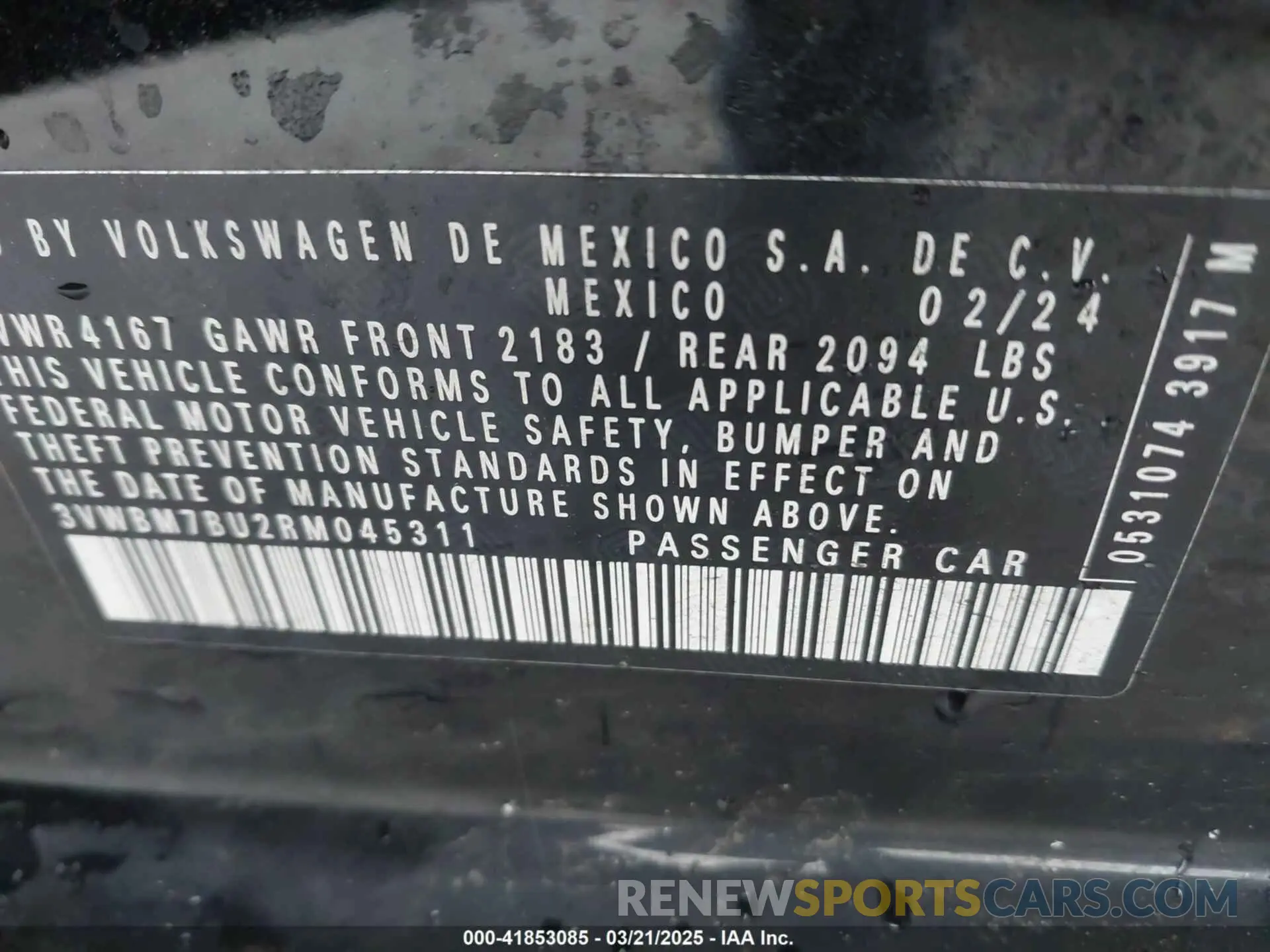9 Photograph of a damaged car 3VWBM7BU2RM045311 VOLKSWAGEN JETTA 2024