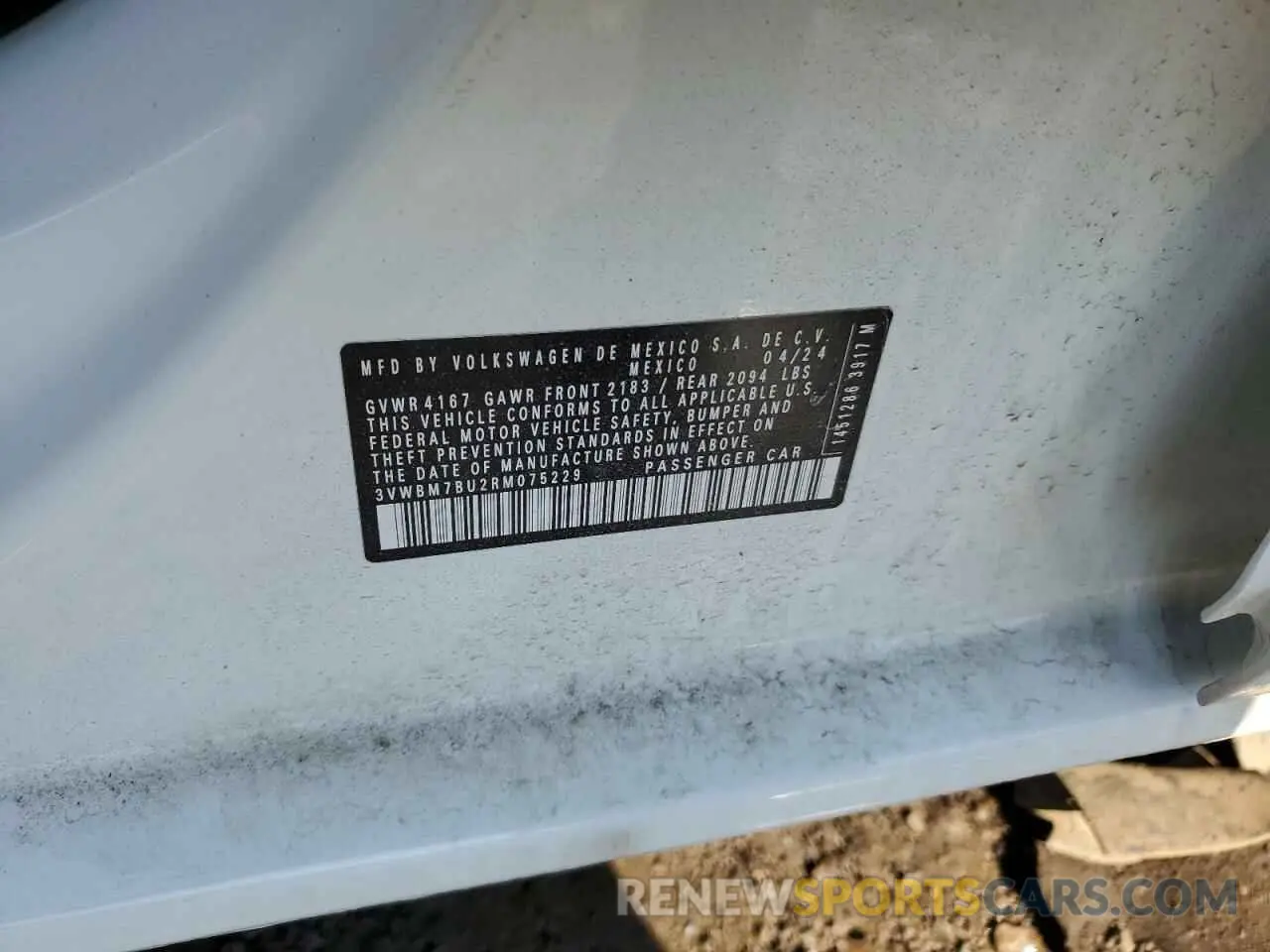 12 Photograph of a damaged car 3VWBM7BU2RM075229 VOLKSWAGEN JETTA 2024