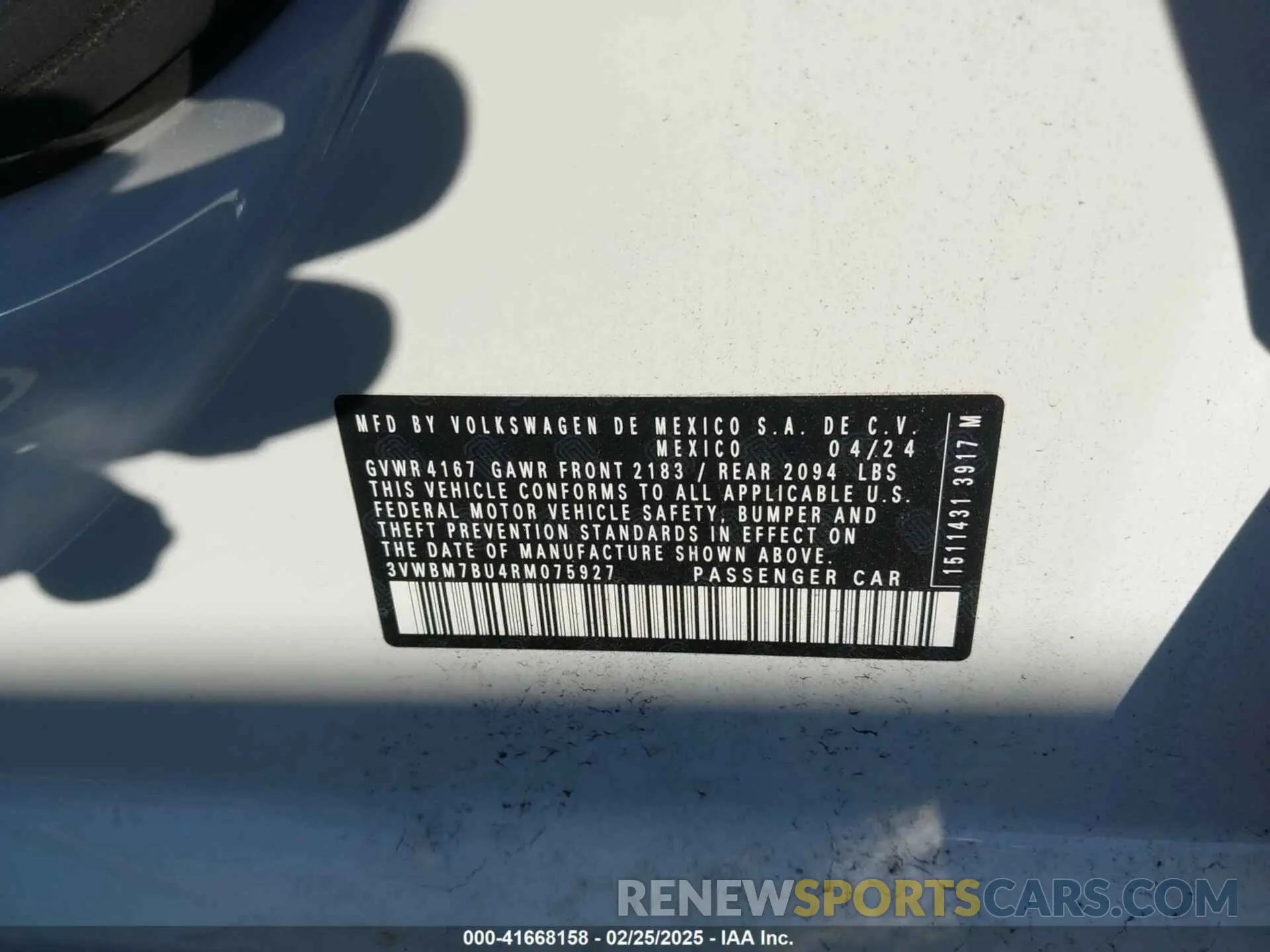 9 Photograph of a damaged car 3VWBM7BU4RM075927 VOLKSWAGEN JETTA 2024