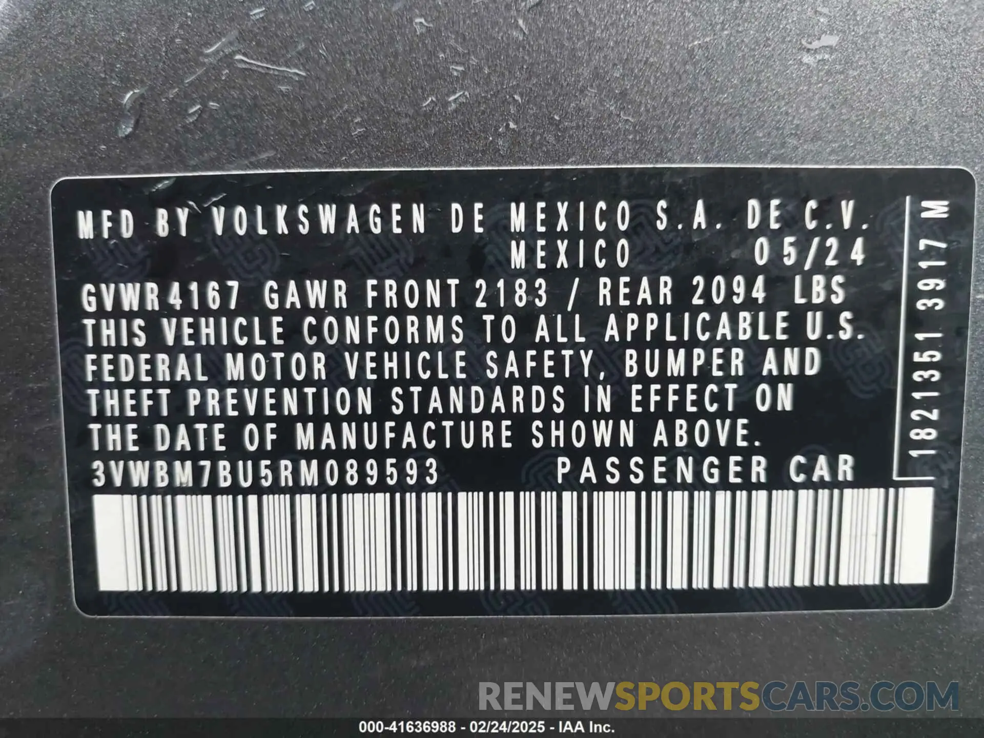 9 Photograph of a damaged car 3VWBM7BU5RM089593 VOLKSWAGEN JETTA 2024