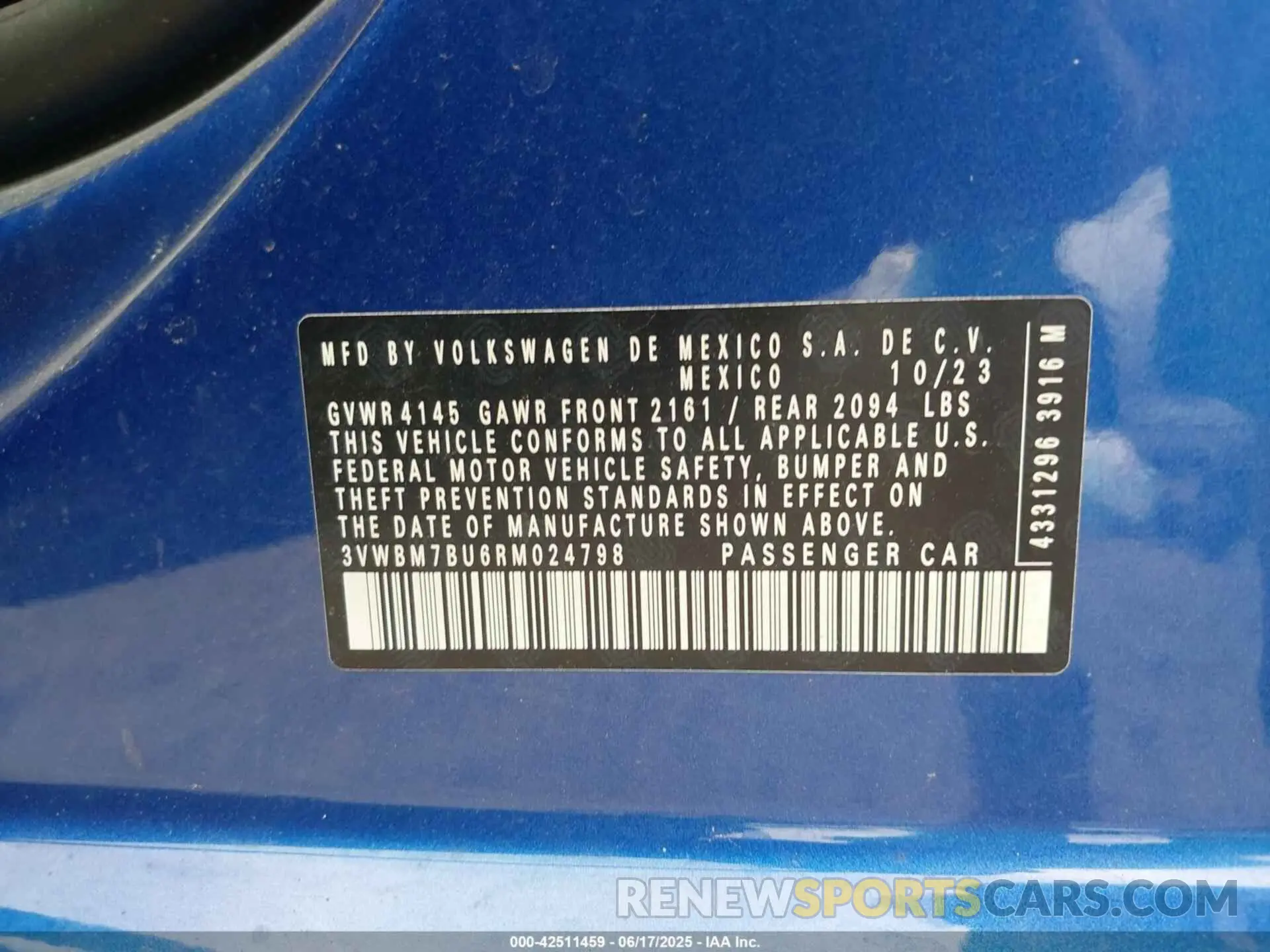9 Photograph of a damaged car 3VWBM7BU6RM024798 VOLKSWAGEN JETTA 2024