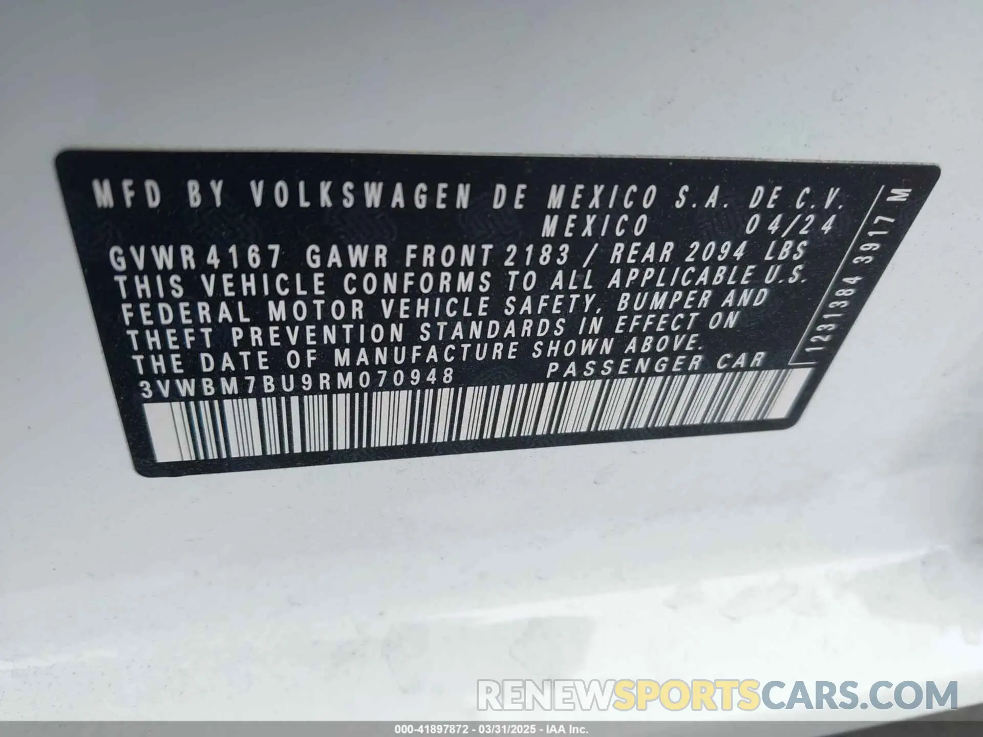 9 Photograph of a damaged car 3VWBM7BU9RM070948 VOLKSWAGEN JETTA 2024