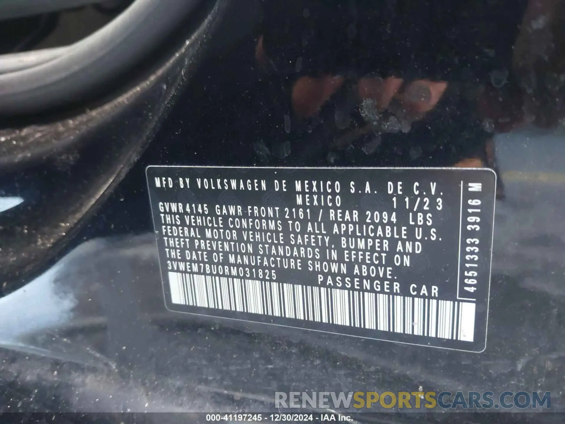 9 Photograph of a damaged car 3VWEM7BU0RM031825 VOLKSWAGEN JETTA 2024