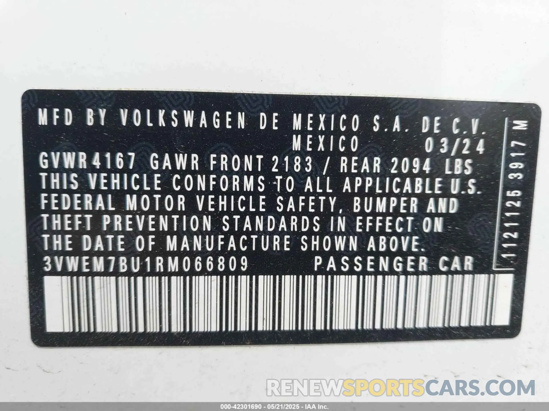 9 Photograph of a damaged car 3VWEM7BU1RM066809 VOLKSWAGEN JETTA 2024