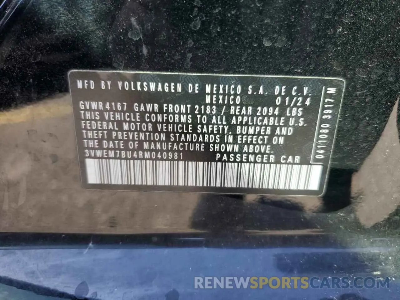 14 Photograph of a damaged car 3VWEM7BU4RM040981 VOLKSWAGEN JETTA 2024