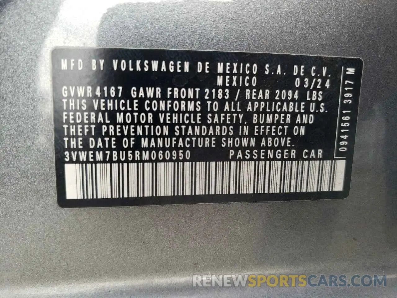 12 Photograph of a damaged car 3VWEM7BU5RM060950 VOLKSWAGEN JETTA 2024