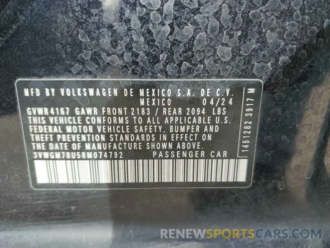 12 Photograph of a damaged car 3VWGM7BU5RM074792 VOLKSWAGEN JETTA 2024