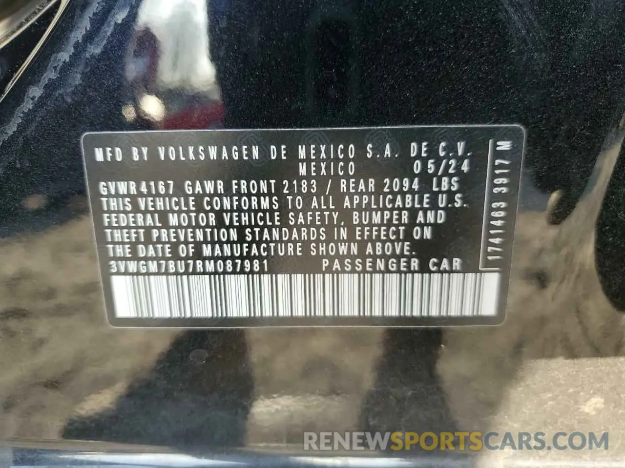 12 Photograph of a damaged car 3VWGM7BU7RM087981 VOLKSWAGEN JETTA 2024