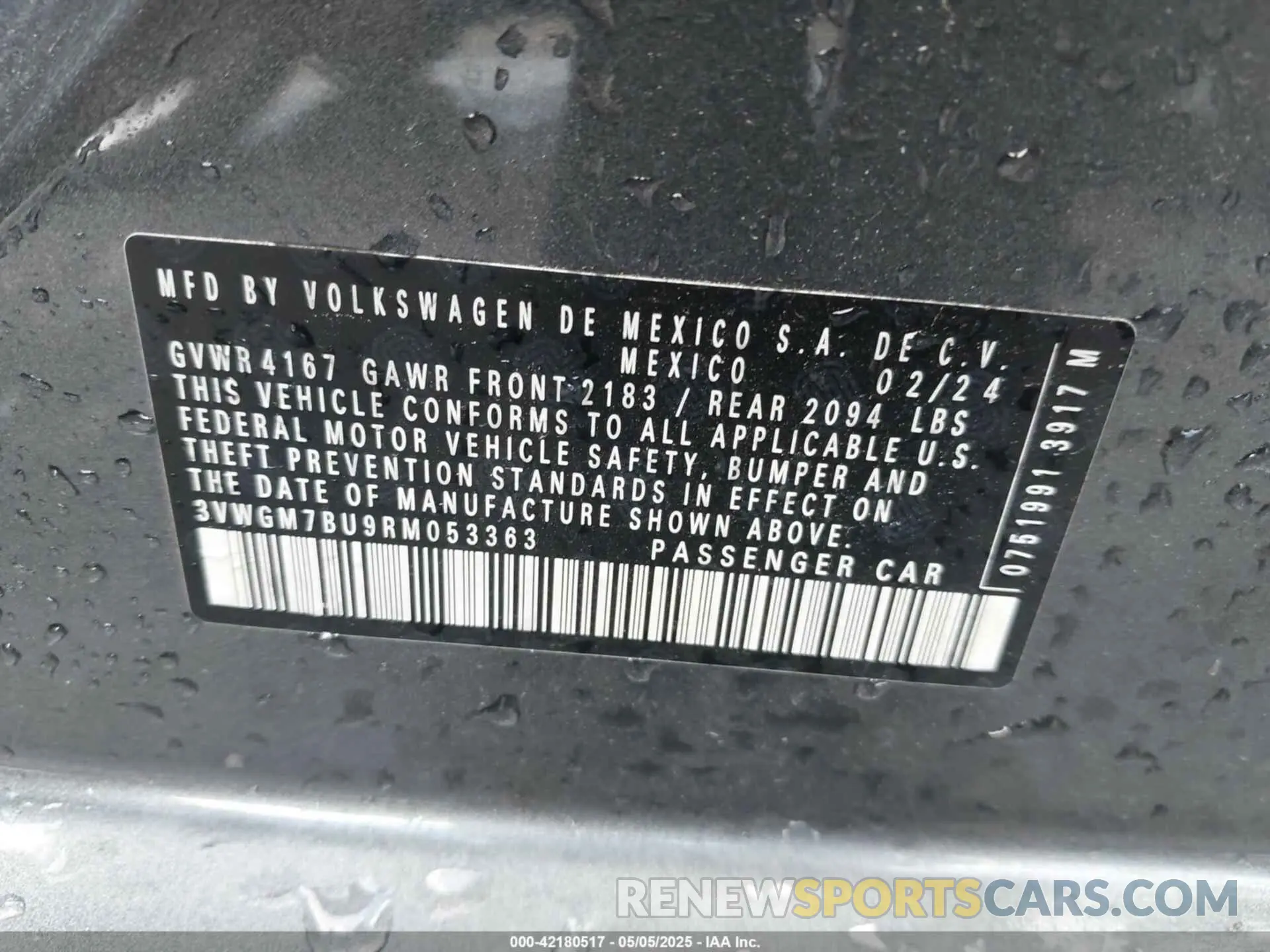 9 Photograph of a damaged car 3VWGM7BU9RM053363 VOLKSWAGEN JETTA 2024