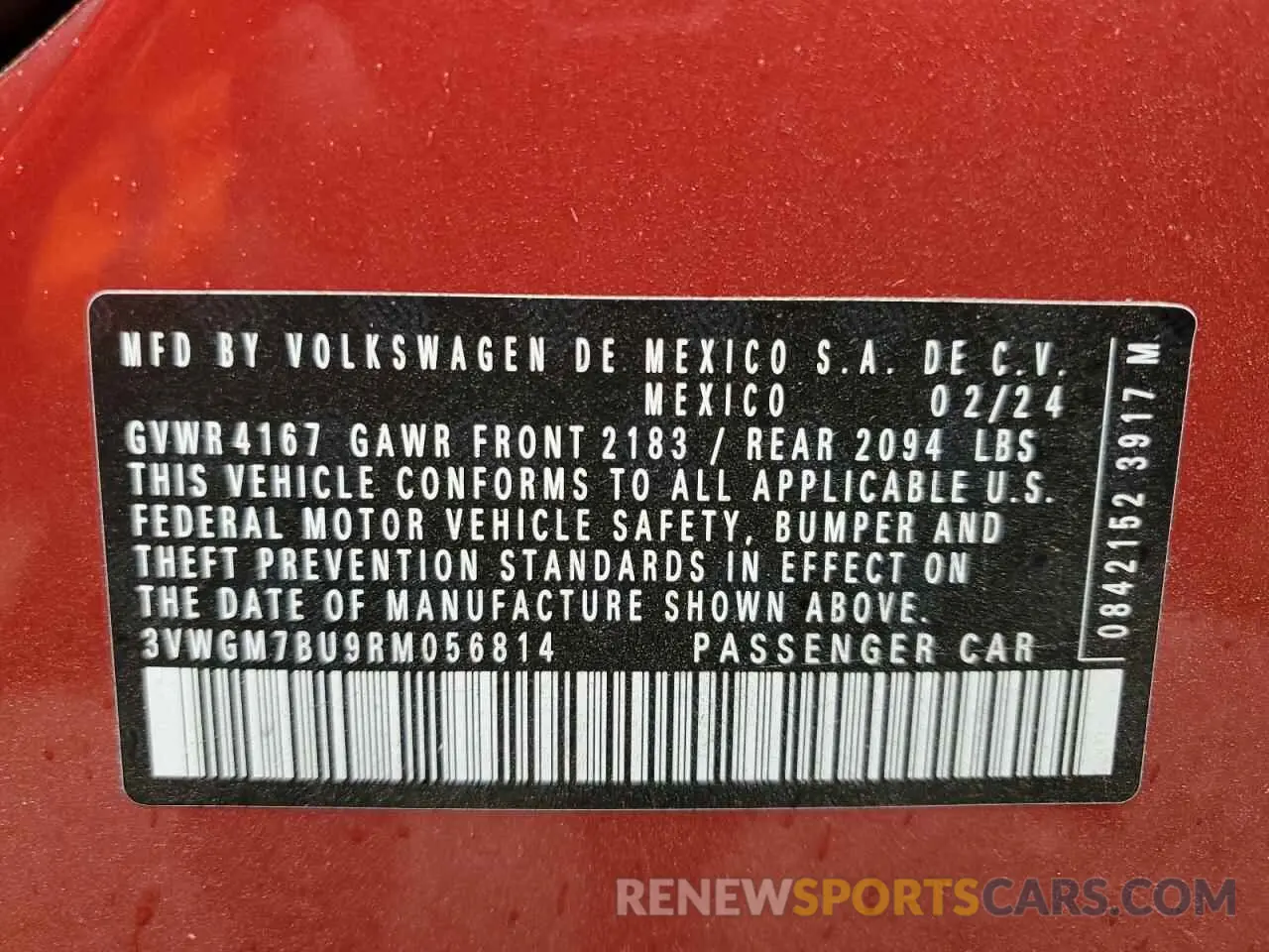 14 Photograph of a damaged car 3VWGM7BU9RM056814 VOLKSWAGEN JETTA 2024