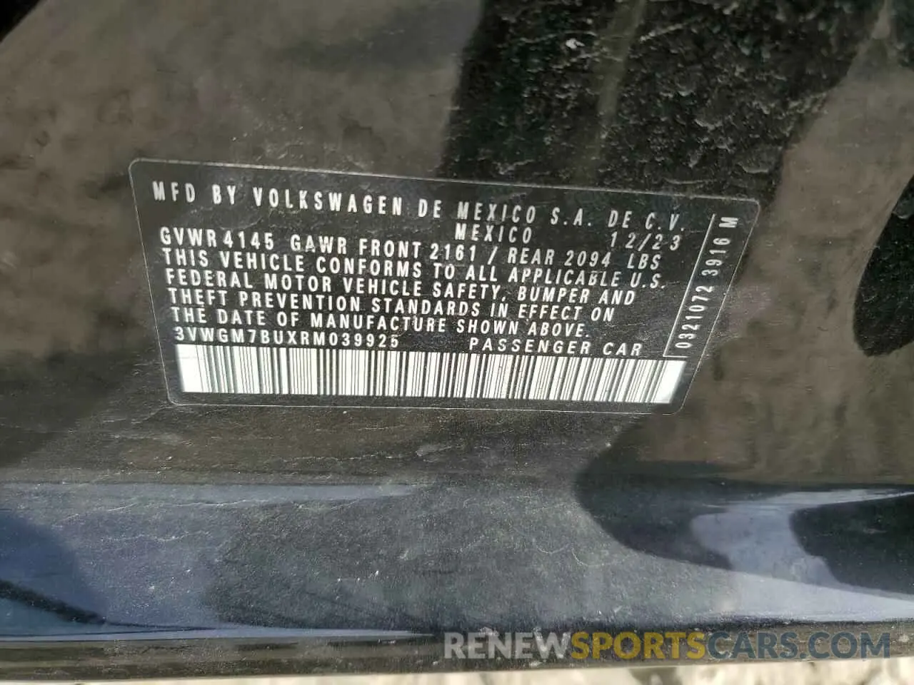 14 Photograph of a damaged car 3VWGM7BUXRM039925 VOLKSWAGEN JETTA 2024