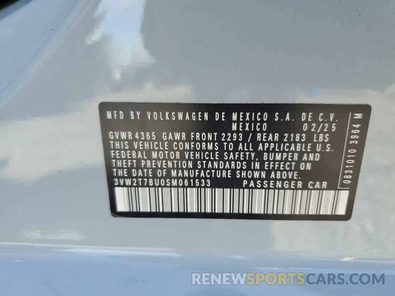 12 Photograph of a damaged car 3VW2T7BU0SM061533 VOLKSWAGEN JETTA 2025