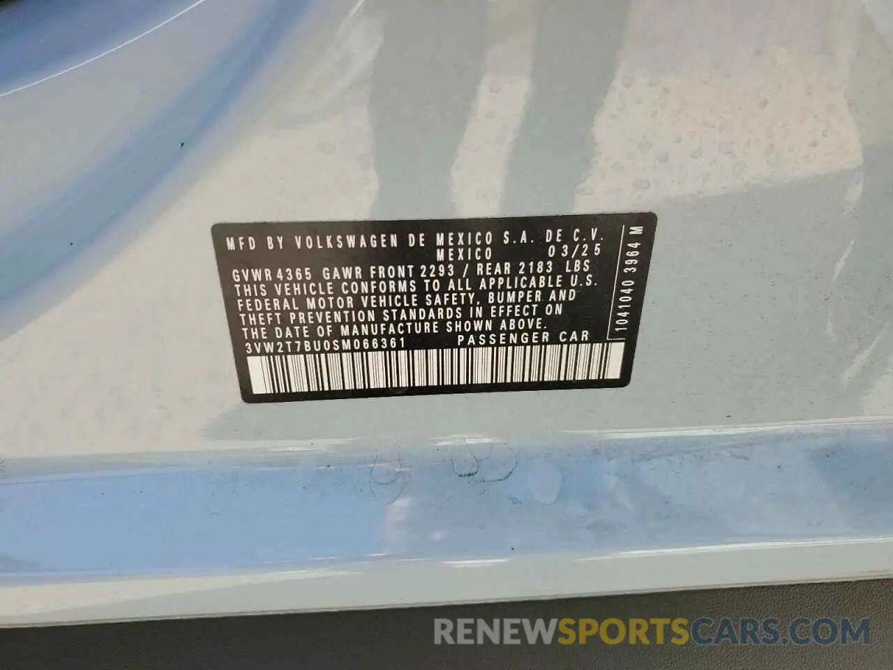 13 Photograph of a damaged car 3VW2T7BU0SM066361 VOLKSWAGEN JETTA 2025