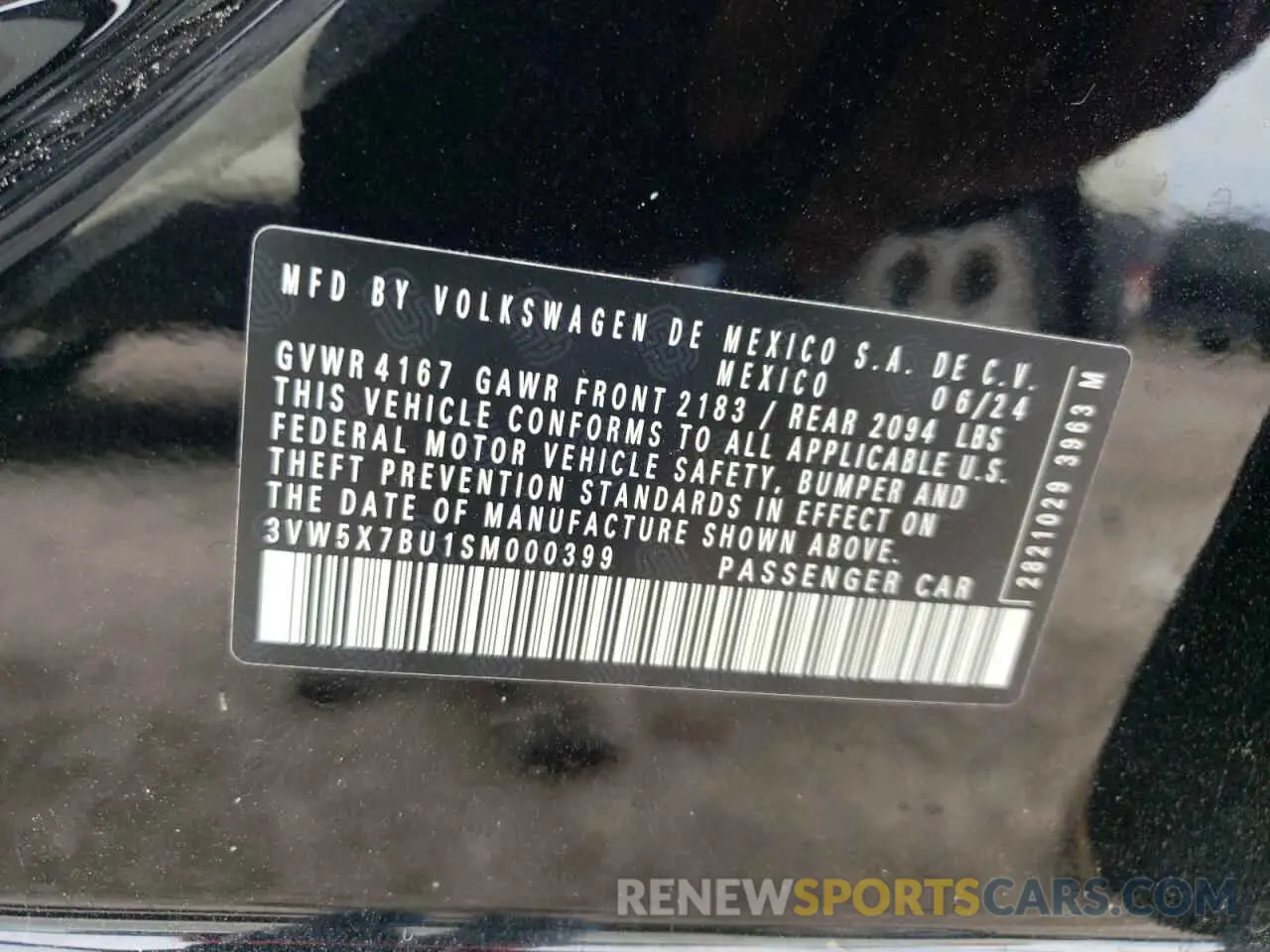 13 Photograph of a damaged car 3VW5X7BU1SM000399 VOLKSWAGEN JETTA 2025