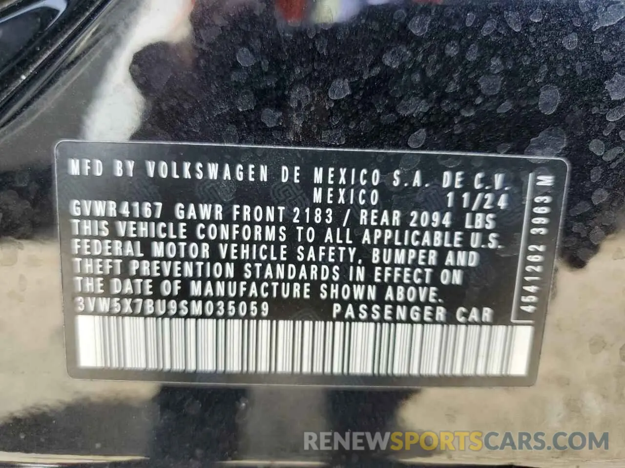 14 Photograph of a damaged car 3VW5X7BU9SM035059 VOLKSWAGEN JETTA 2025