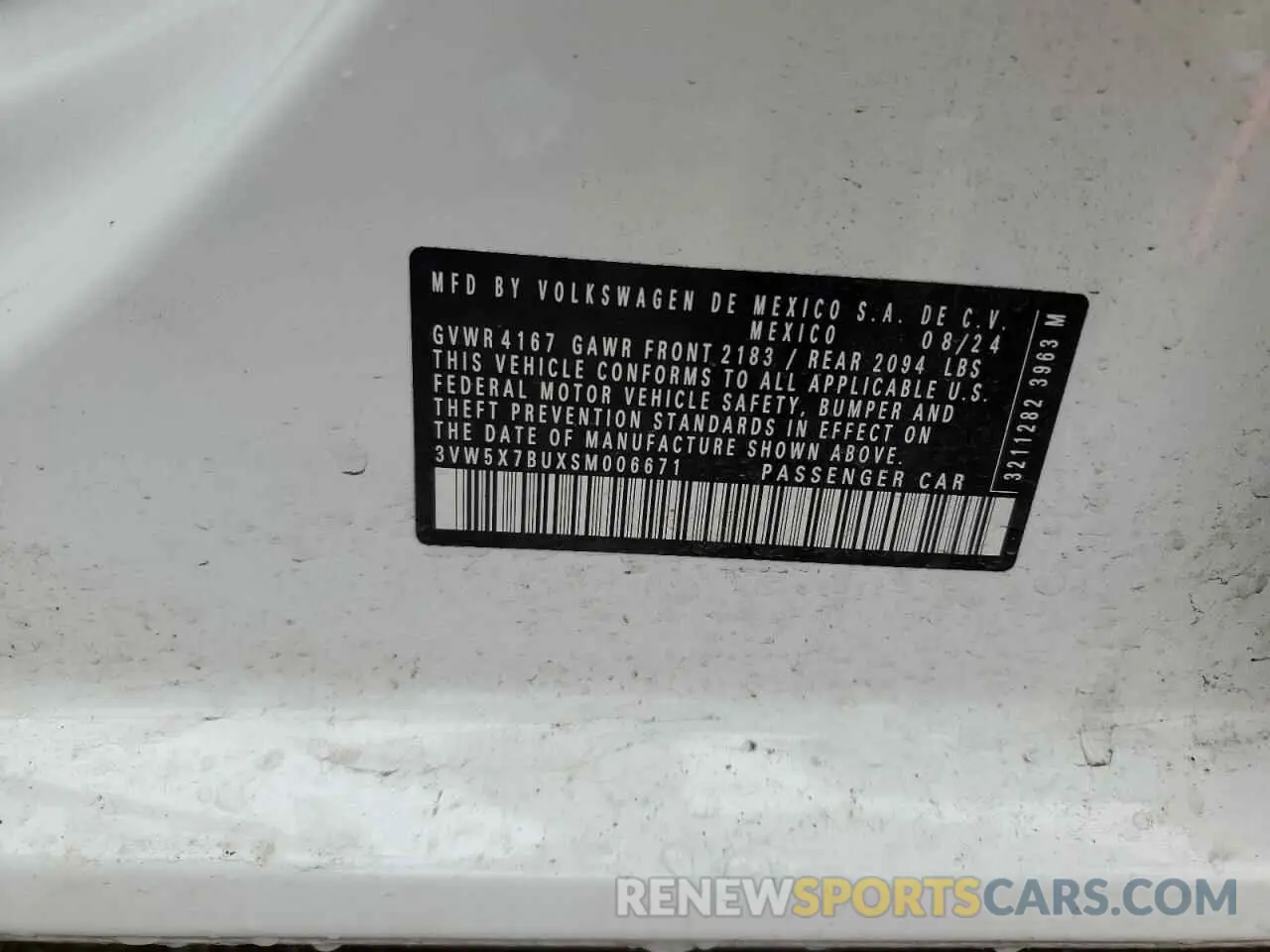 12 Photograph of a damaged car 3VW5X7BUXSM006671 VOLKSWAGEN JETTA 2025