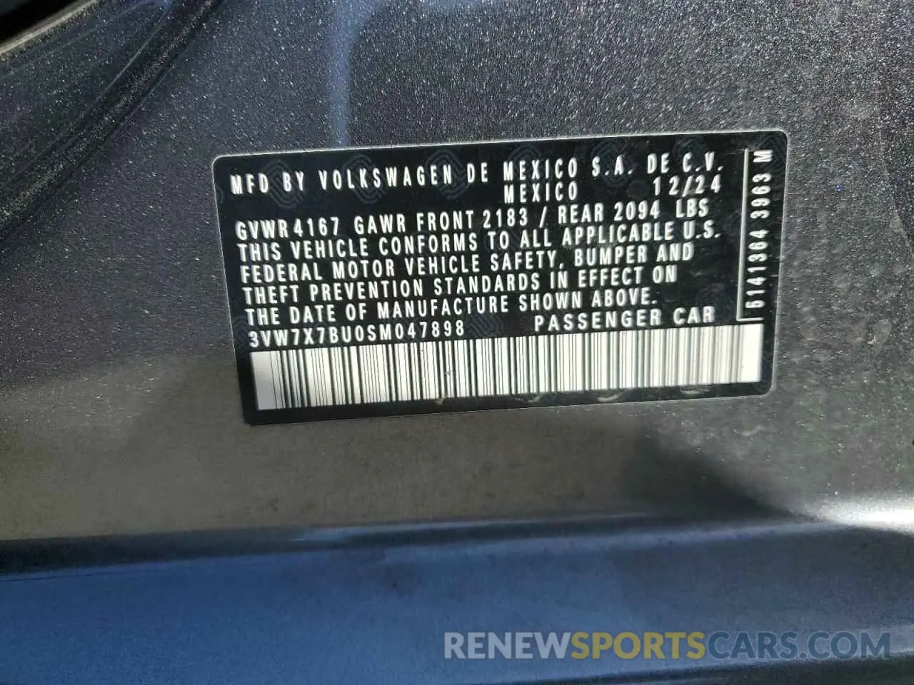 13 Photograph of a damaged car 3VW7X7BU0SM047898 VOLKSWAGEN JETTA 2025