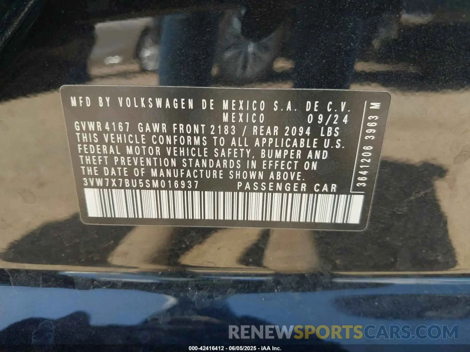 9 Photograph of a damaged car 3VW7X7BU5SM016937 VOLKSWAGEN JETTA 2025