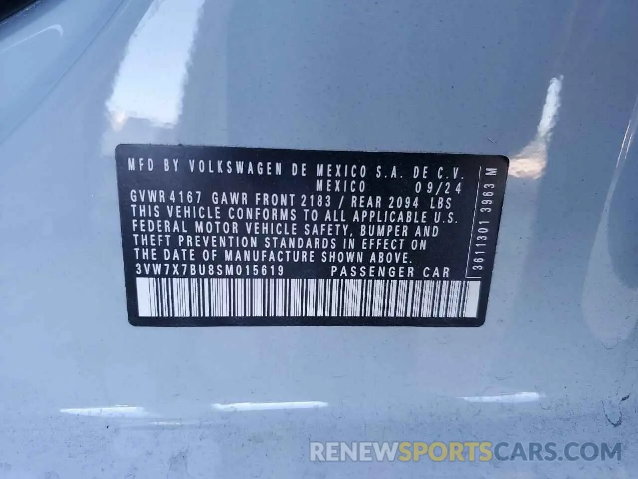 12 Photograph of a damaged car 3VW7X7BU8SM015619 VOLKSWAGEN JETTA 2025