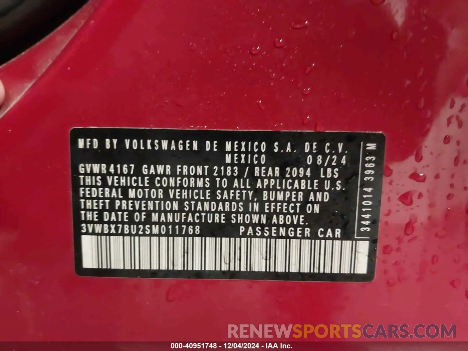 9 Photograph of a damaged car 3VWBX7BU2SM011768 VOLKSWAGEN JETTA 2025