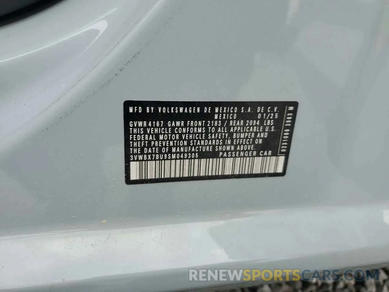 14 Photograph of a damaged car 3VWBX7BU9SM049305 VOLKSWAGEN JETTA 2025