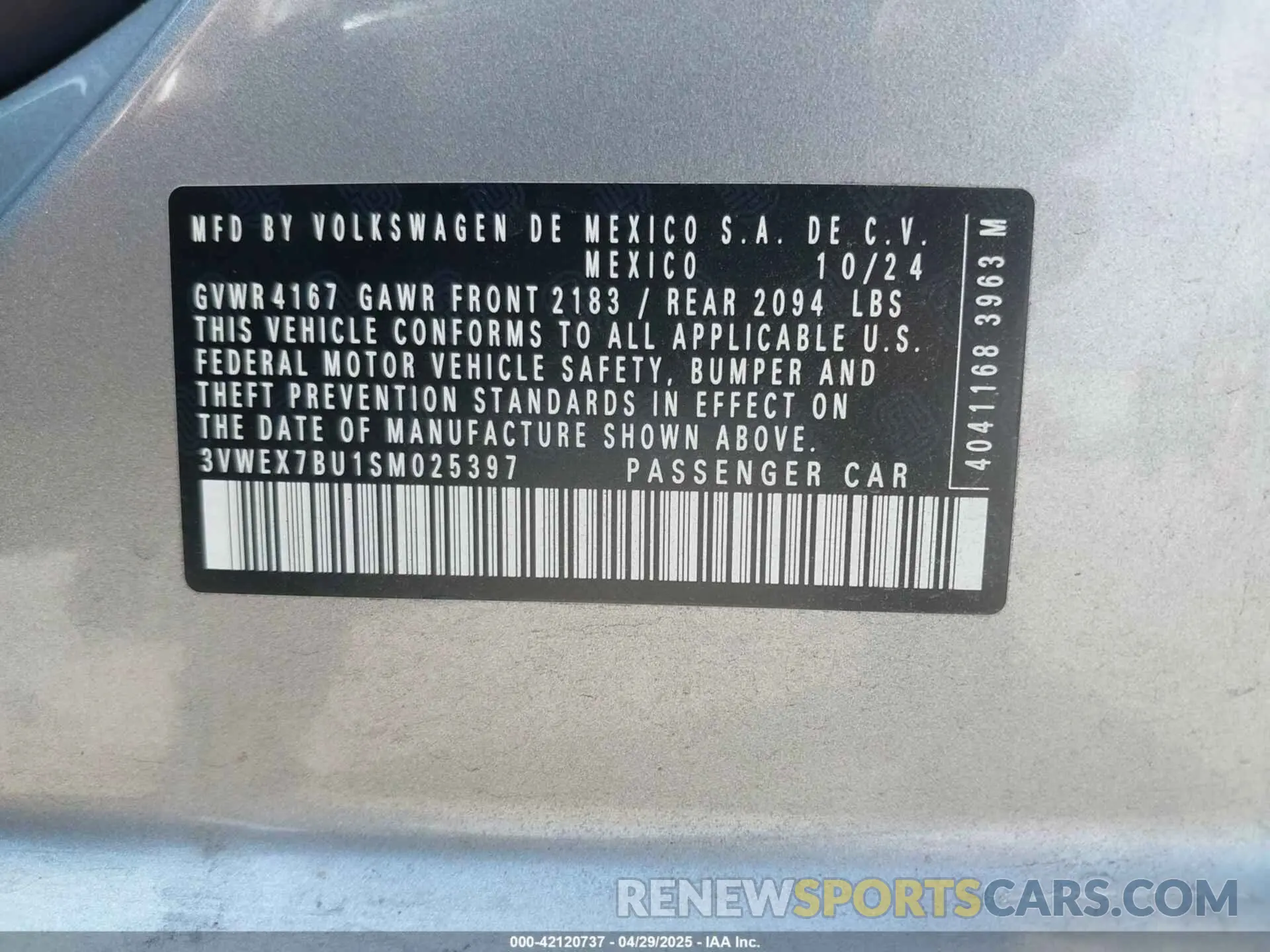 9 Photograph of a damaged car 3VWEX7BU1SM025397 VOLKSWAGEN JETTA 2025