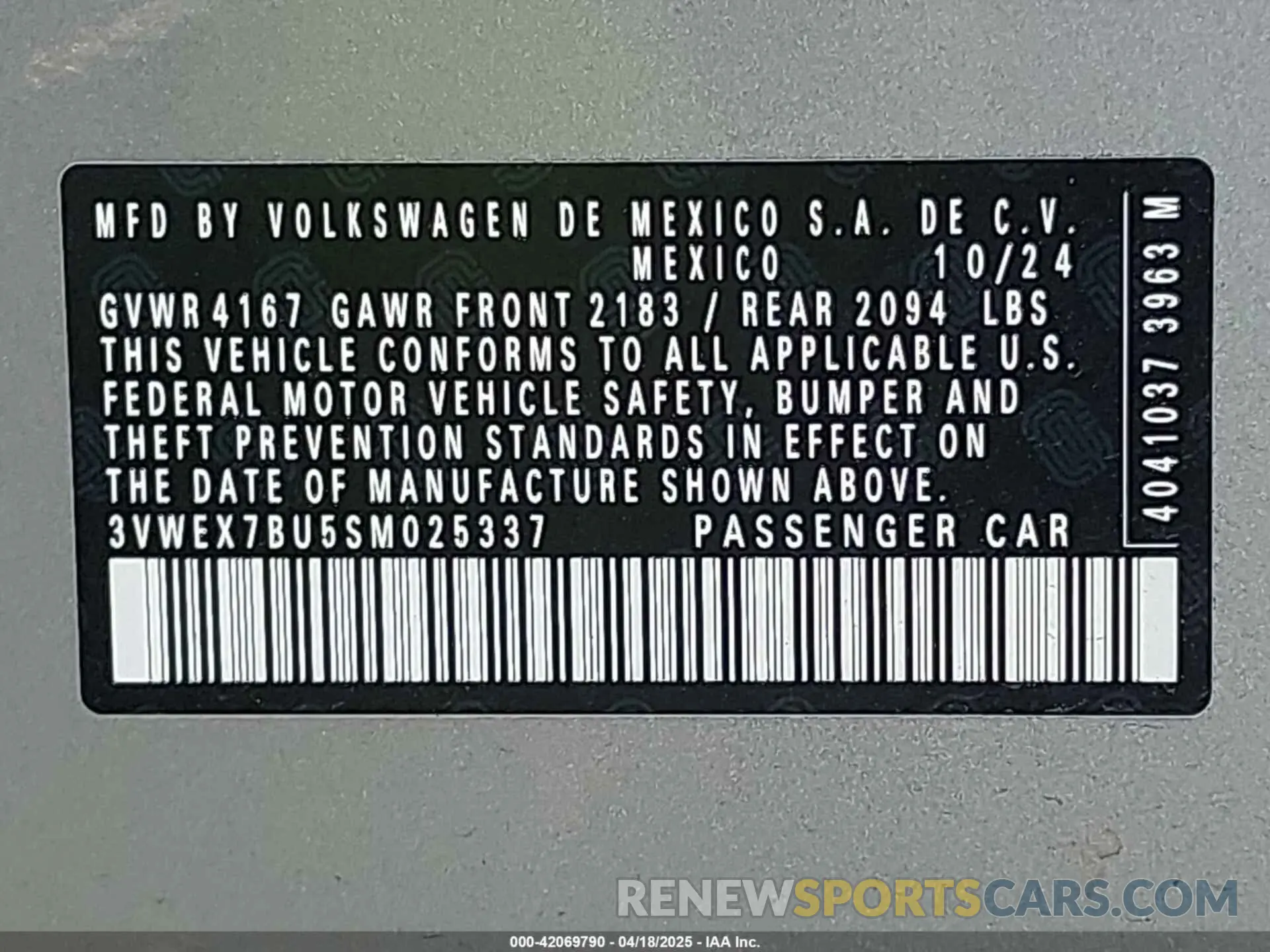 9 Photograph of a damaged car 3VWEX7BU5SM025337 VOLKSWAGEN JETTA 2025