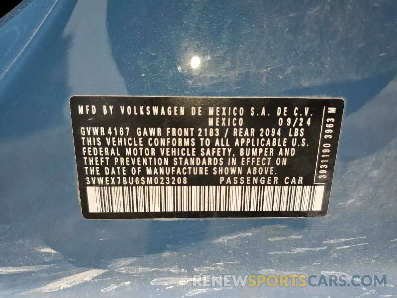 12 Photograph of a damaged car 3VWEX7BU6SM023208 VOLKSWAGEN JETTA 2025