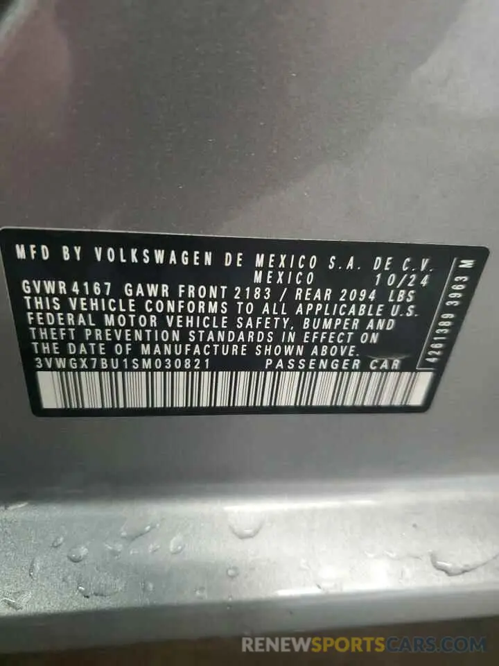 12 Photograph of a damaged car 3VWGX7BU1SM030821 VOLKSWAGEN JETTA 2025