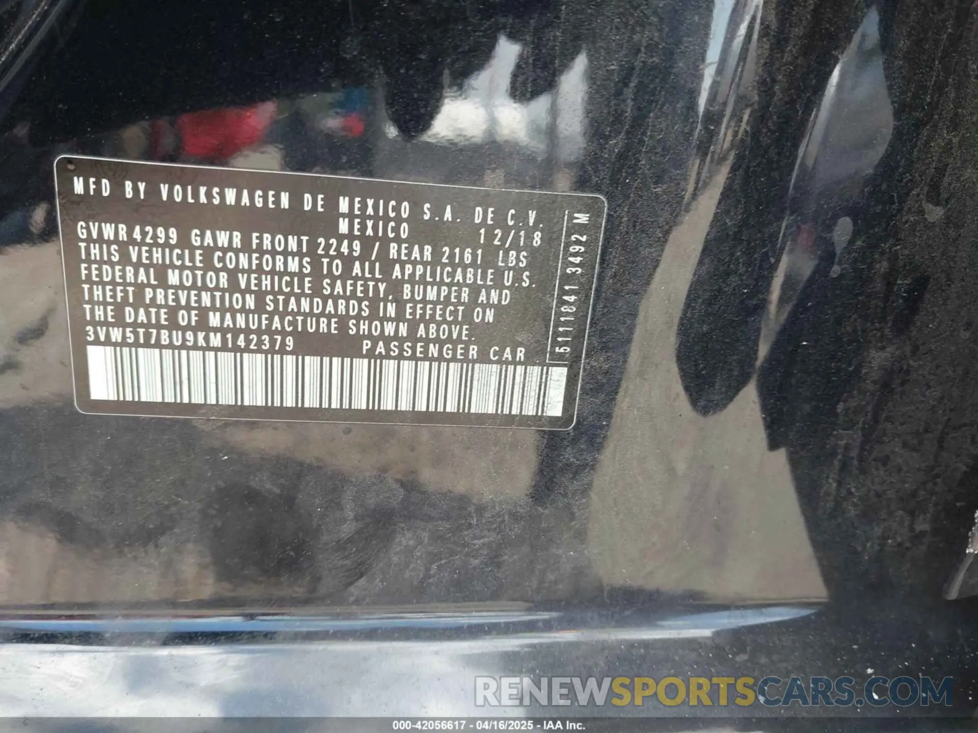 9 Photograph of a damaged car 3VW5T7BU9KM142379 VOLKSWAGEN JETTA GLI 2019