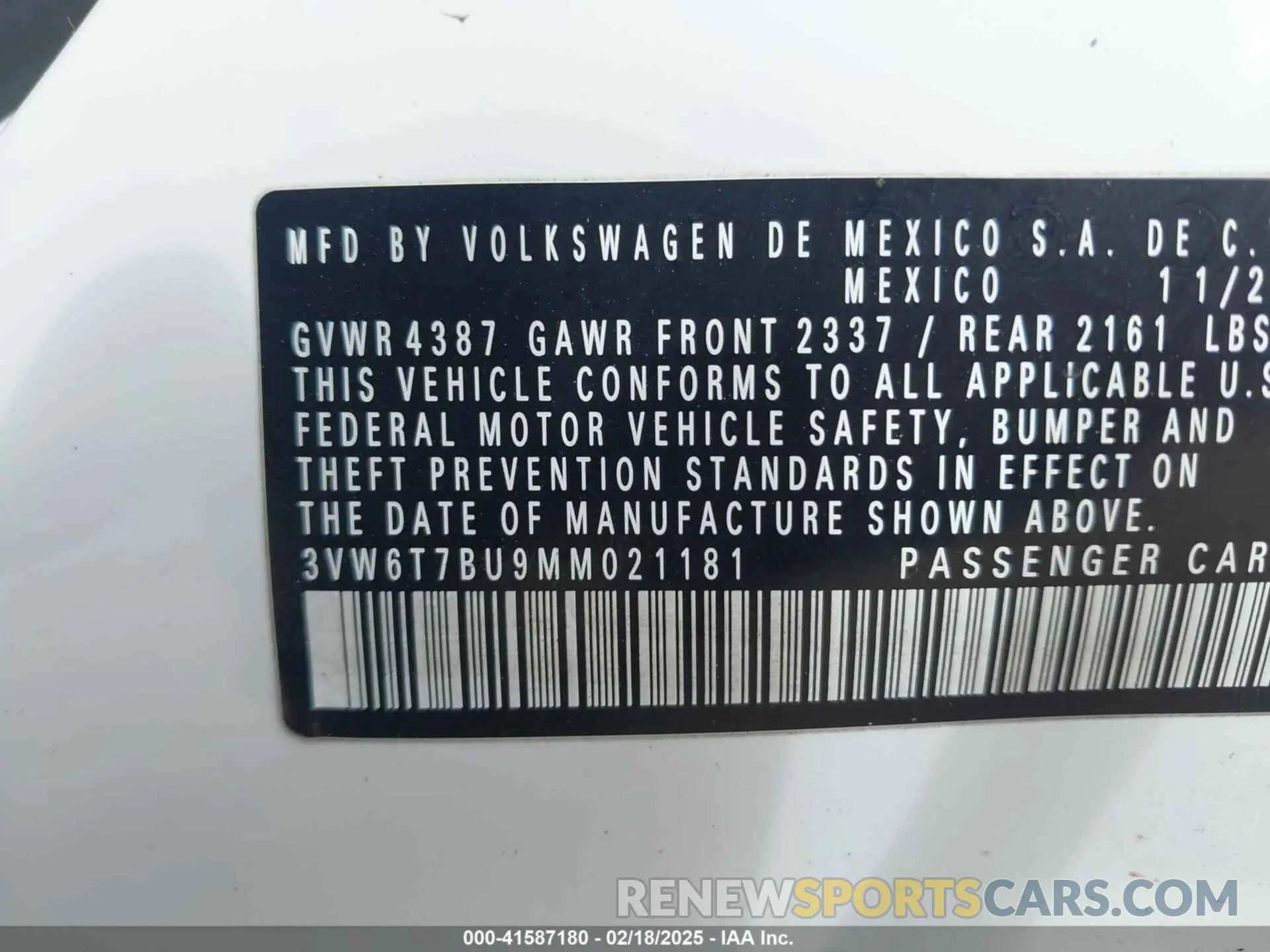 9 Photograph of a damaged car 3VW6T7BU9MM021181 VOLKSWAGEN JETTA GLI 2021
