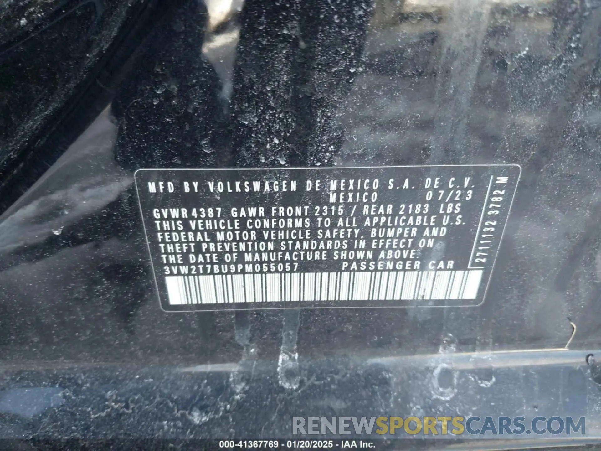 9 Photograph of a damaged car 3VW2T7BU9PM055057 VOLKSWAGEN JETTA GLI 2023