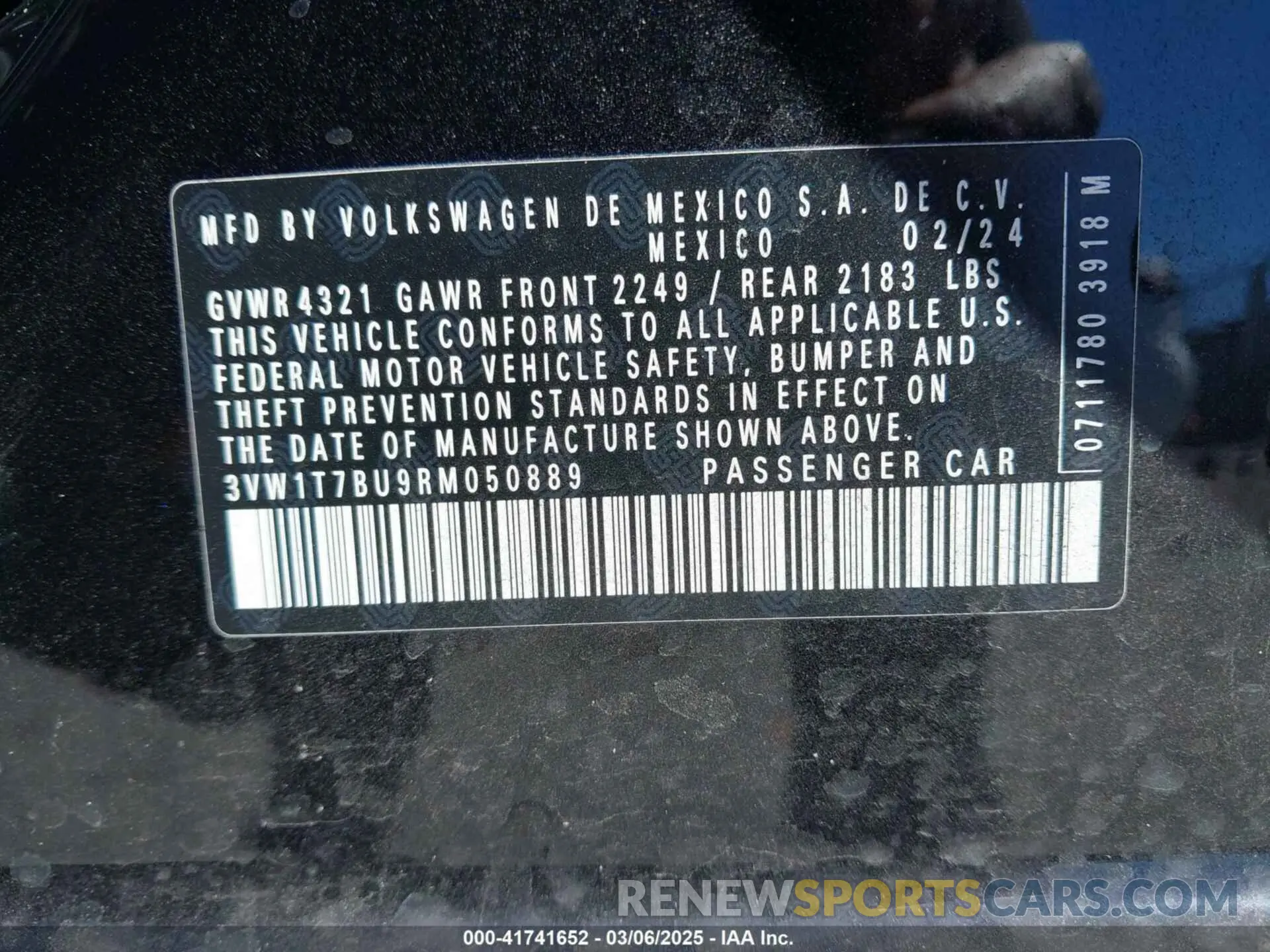 9 Photograph of a damaged car 3VW1T7BU9RM050889 VOLKSWAGEN JETTA GLI 2024