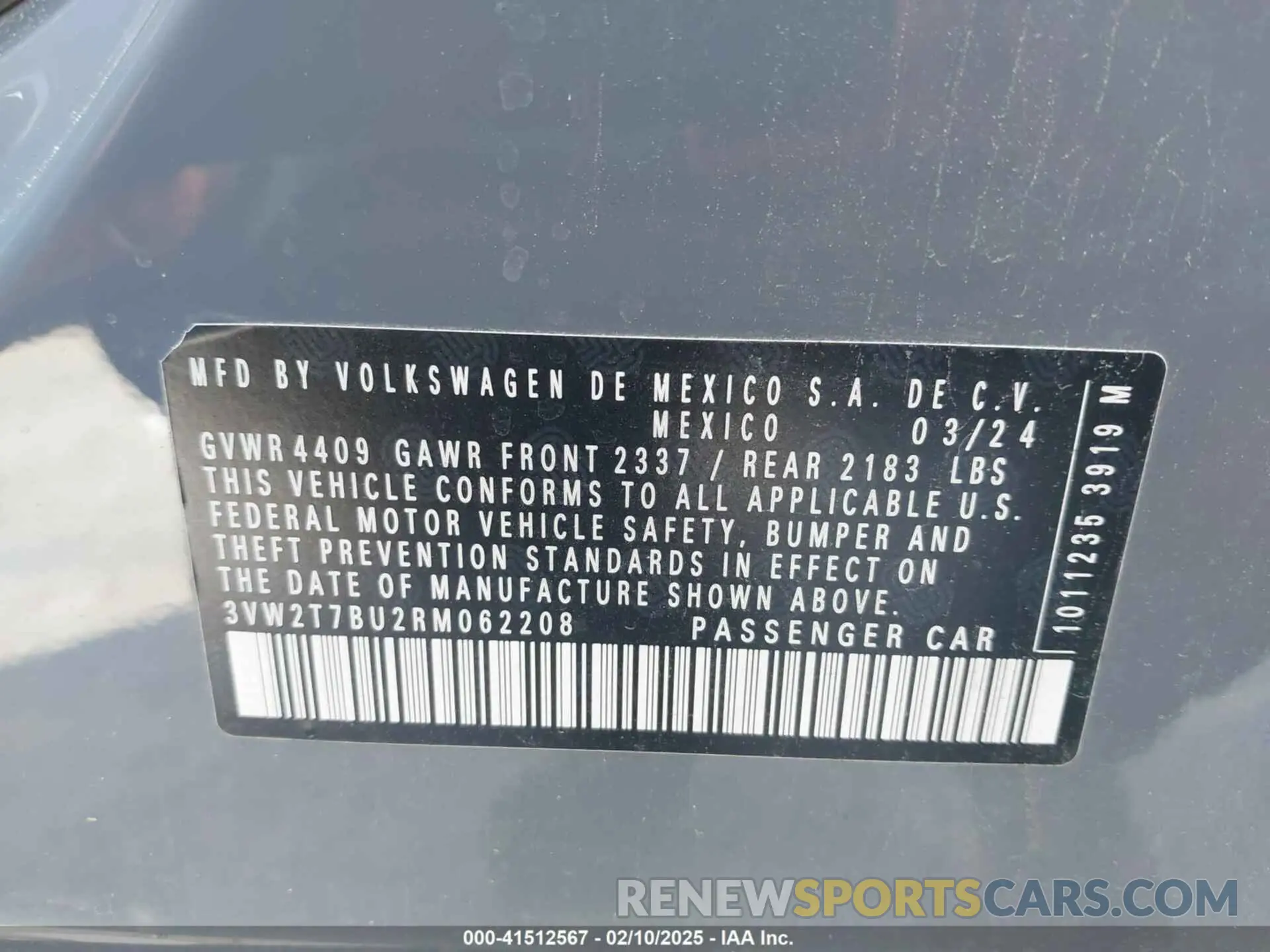 9 Photograph of a damaged car 3VW2T7BU2RM062208 VOLKSWAGEN JETTA GLI 2024