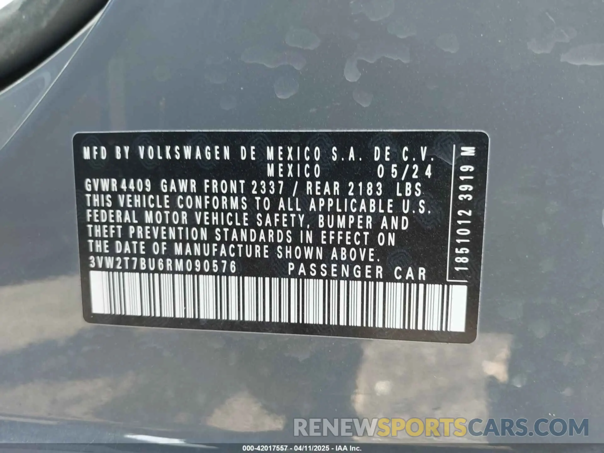 9 Photograph of a damaged car 3VW2T7BU6RM090576 VOLKSWAGEN JETTA GLI 2024