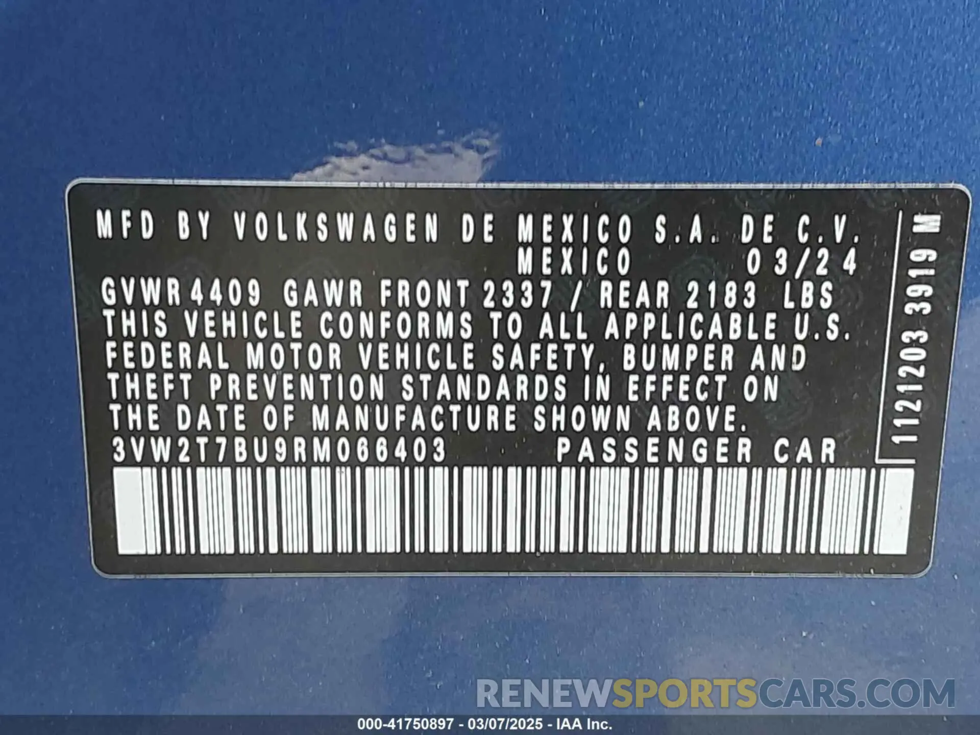 9 Photograph of a damaged car 3VW2T7BU9RM066403 VOLKSWAGEN JETTA GLI 2024