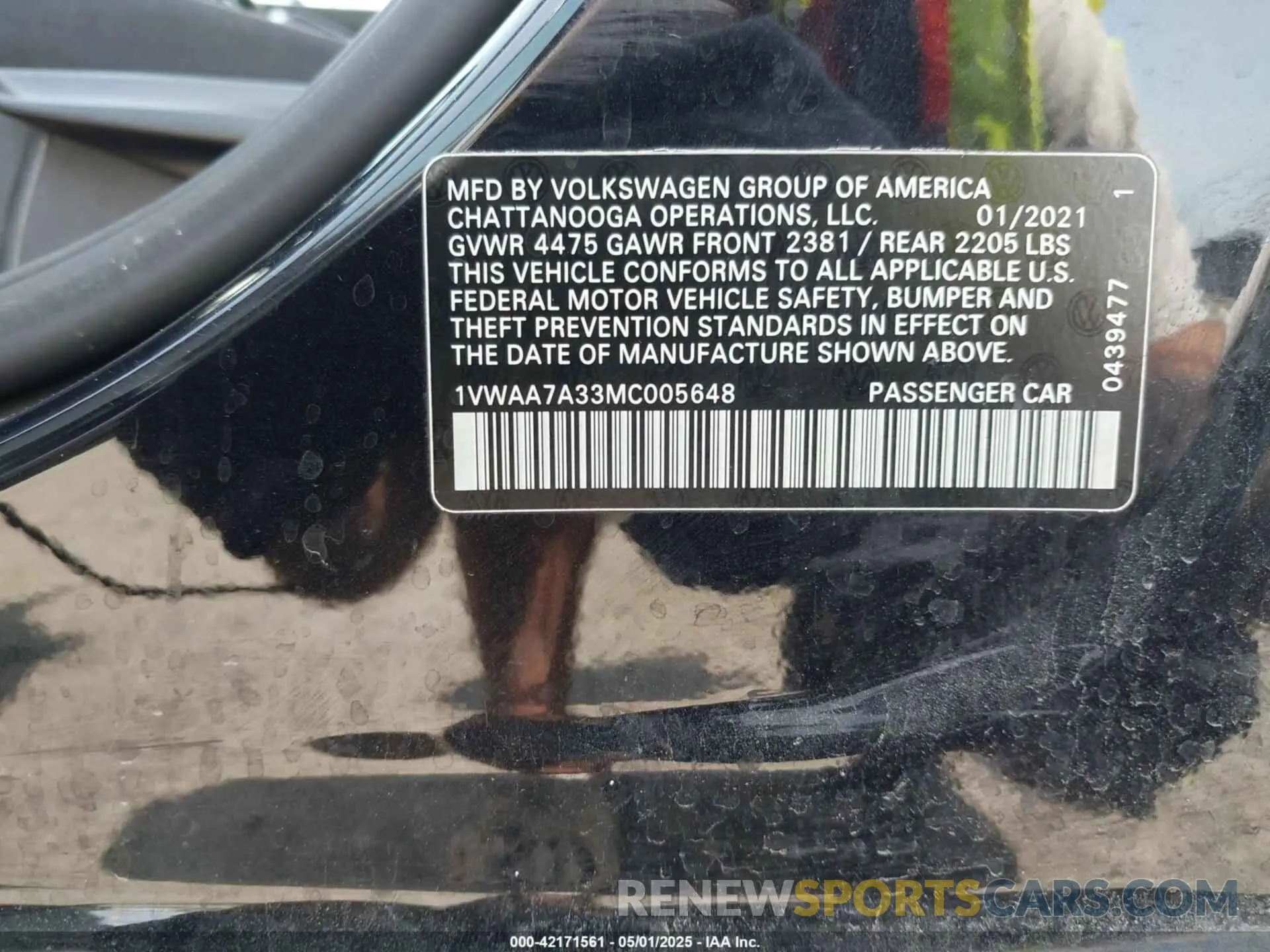 9 Photograph of a damaged car 1VWAA7A33MC005648 VOLKSWAGEN PASSAT 2021