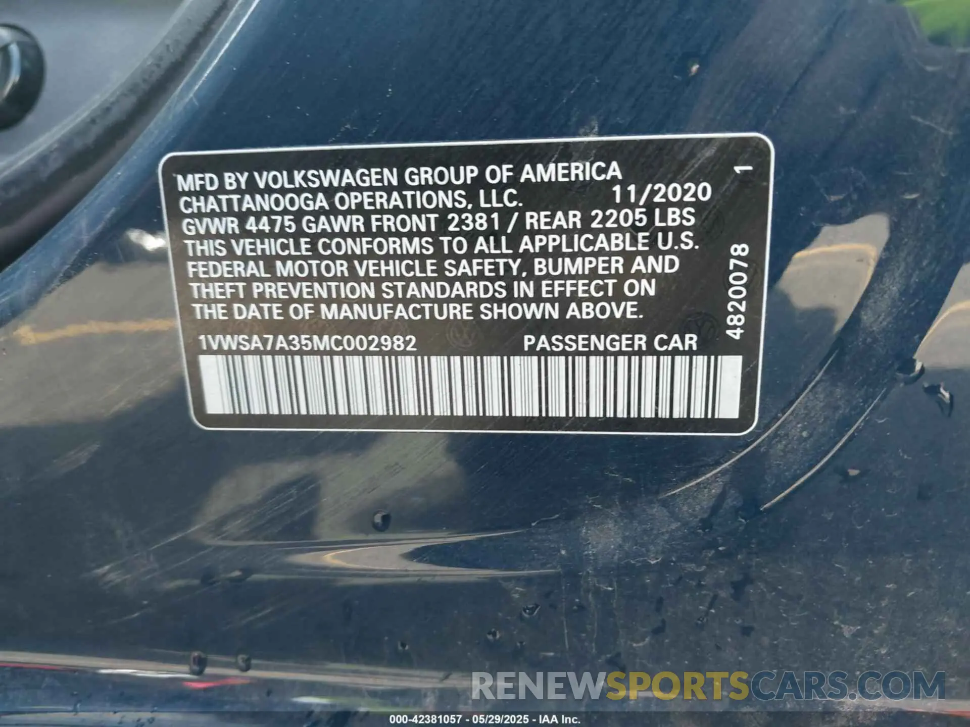 9 Photograph of a damaged car 1VWSA7A35MC002982 VOLKSWAGEN PASSAT 2021
