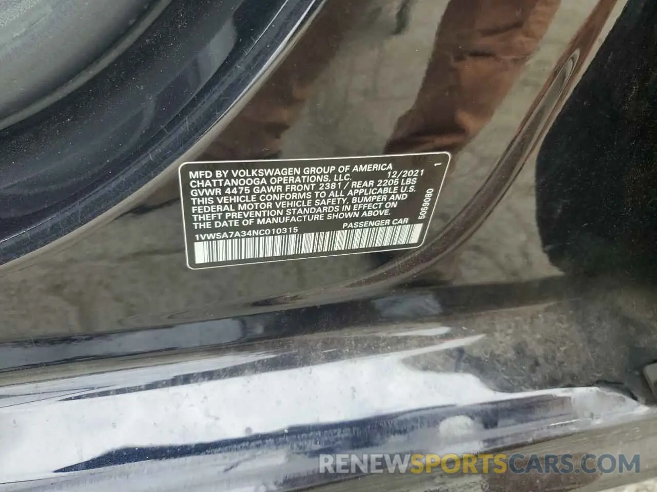 12 Photograph of a damaged car 1VWSA7A34NC010315 VOLKSWAGEN PASSAT 2022