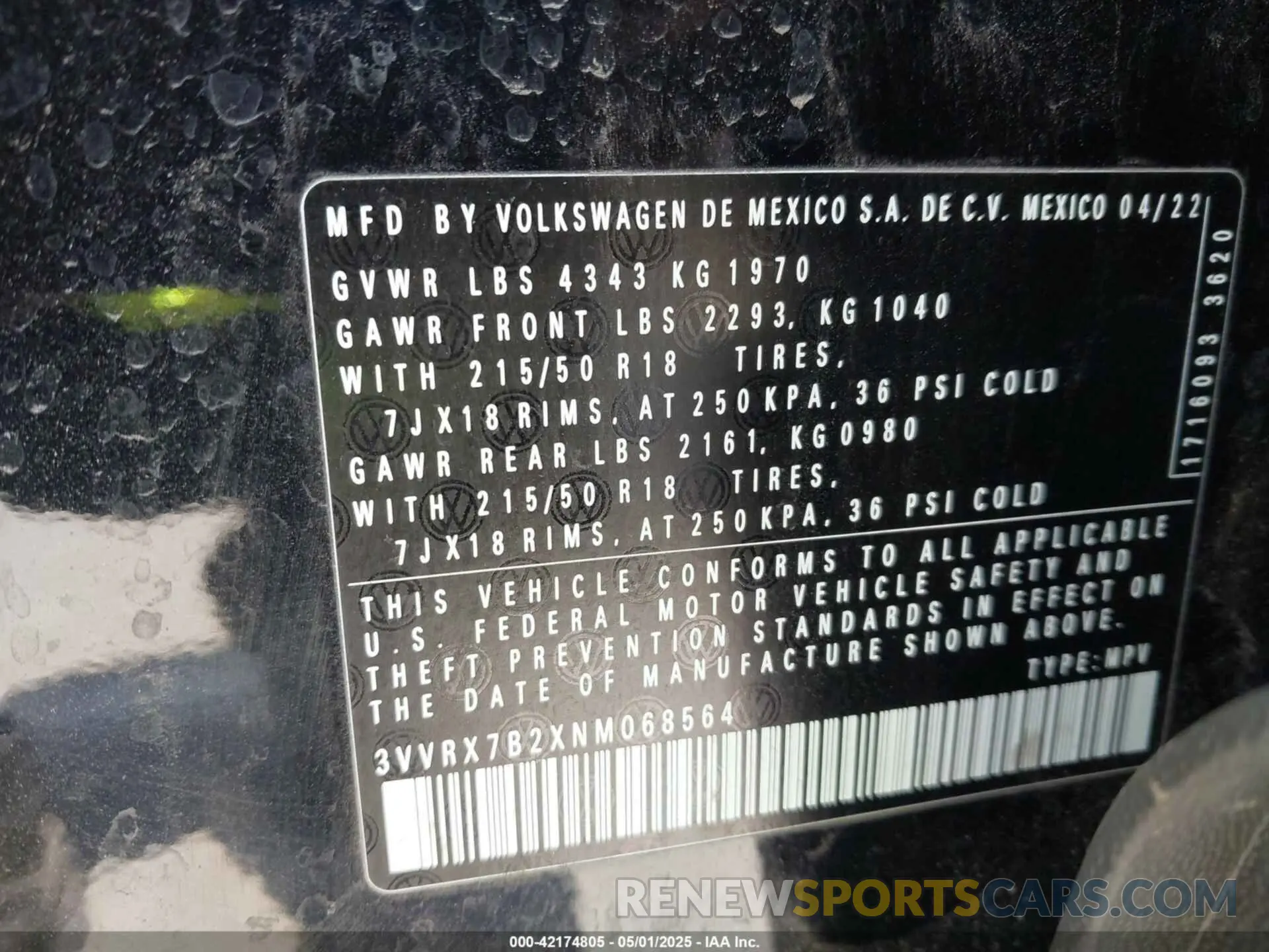 9 Photograph of a damaged car 3VVRX7B2XNM068564 VOLKSWAGEN TAOS 2022