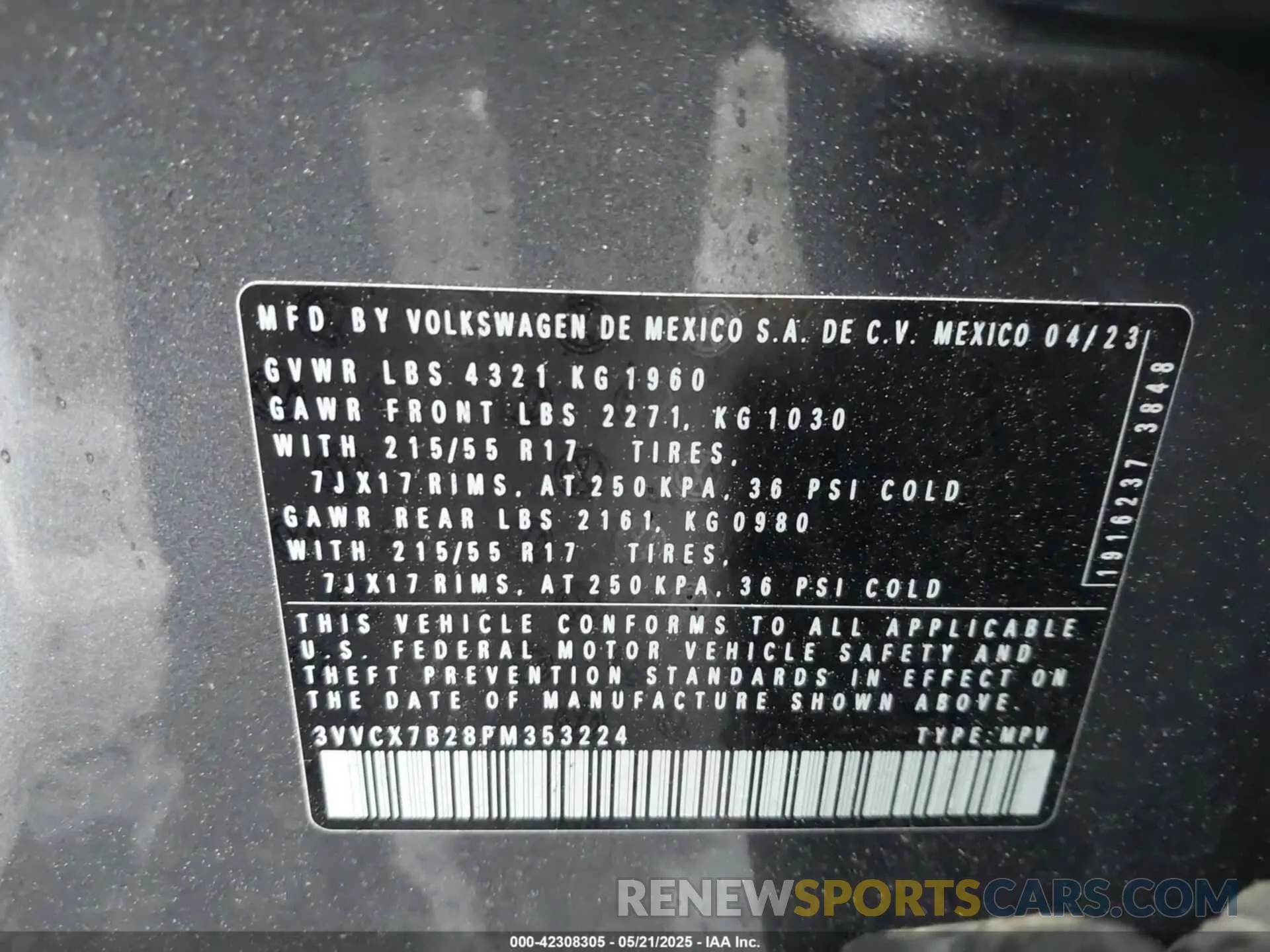 9 Photograph of a damaged car 3VVCX7B28PM353224 VOLKSWAGEN TAOS 2023