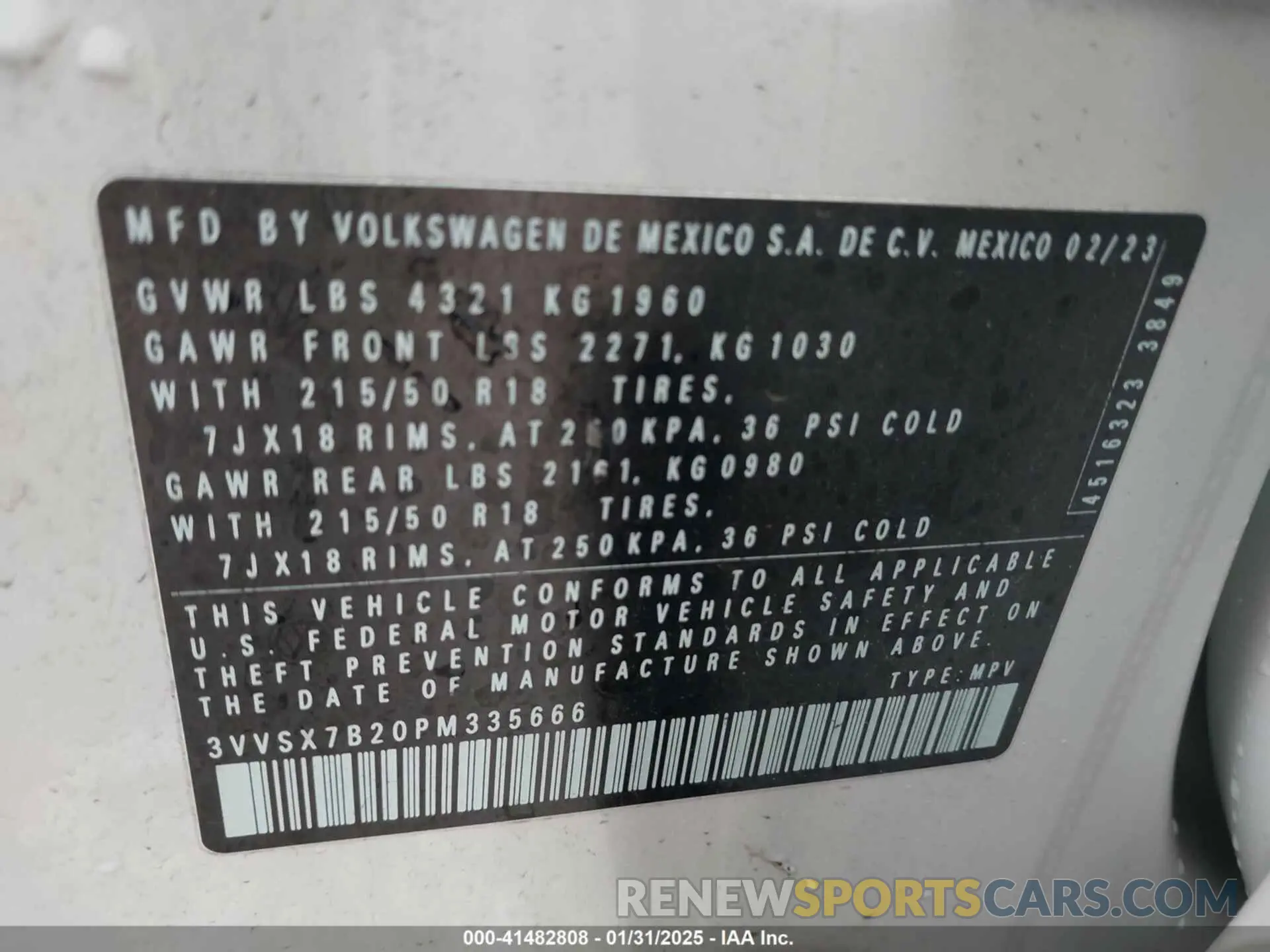 9 Photograph of a damaged car 3VVSX7B20PM335666 VOLKSWAGEN TAOS 2023