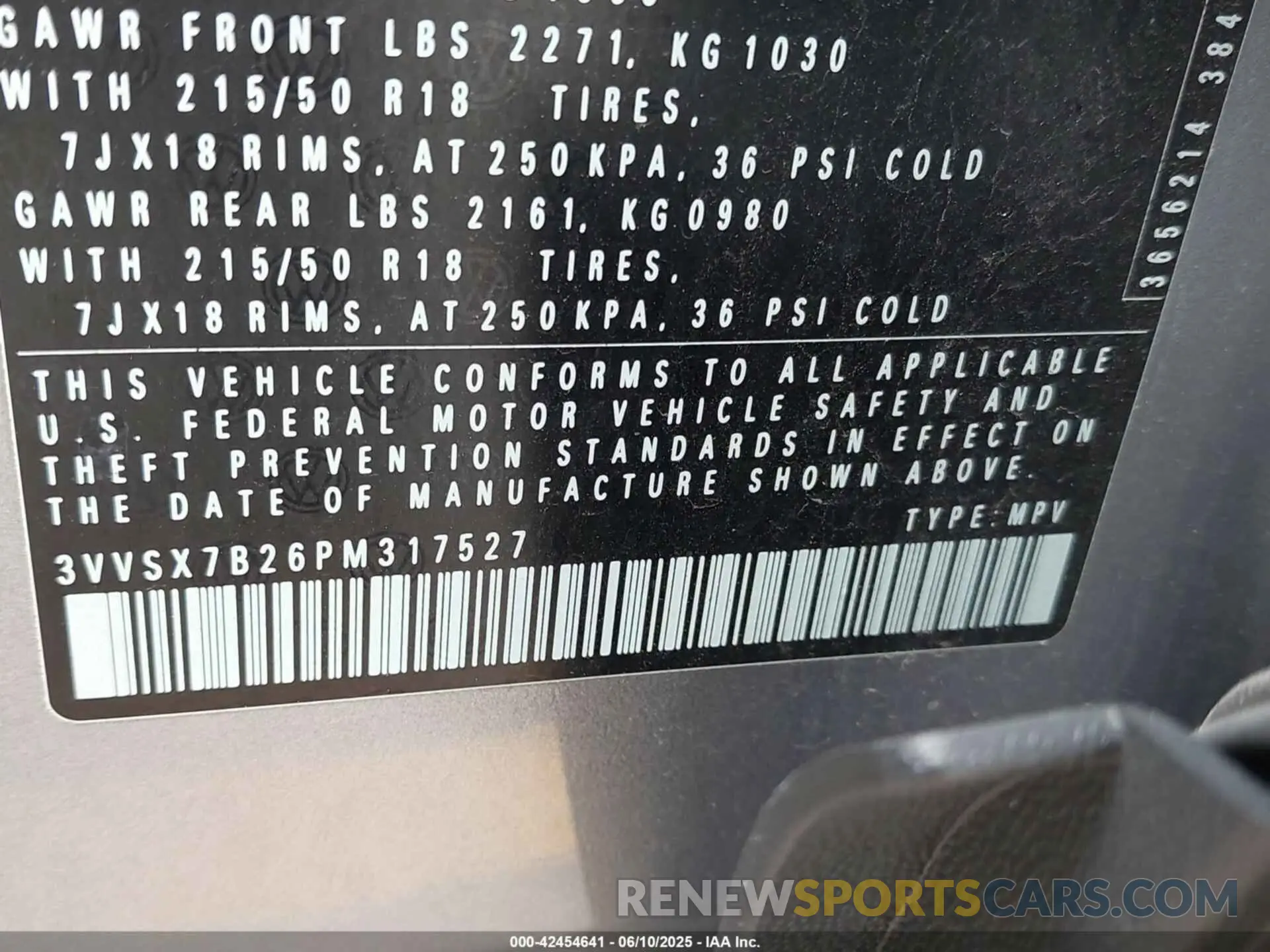 9 Photograph of a damaged car 3VVSX7B26PM317527 VOLKSWAGEN TAOS 2023