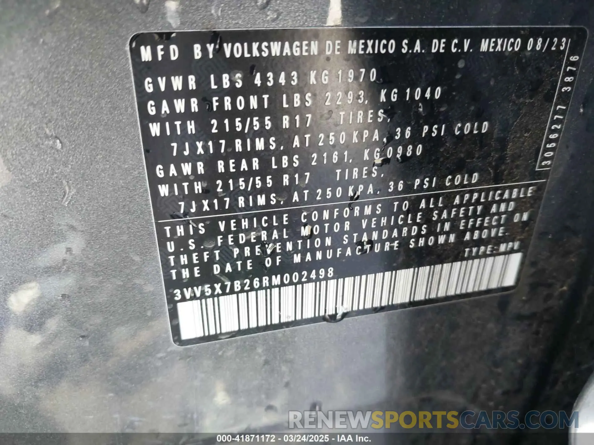 9 Photograph of a damaged car 3VV5X7B26RM002498 VOLKSWAGEN TAOS 2024