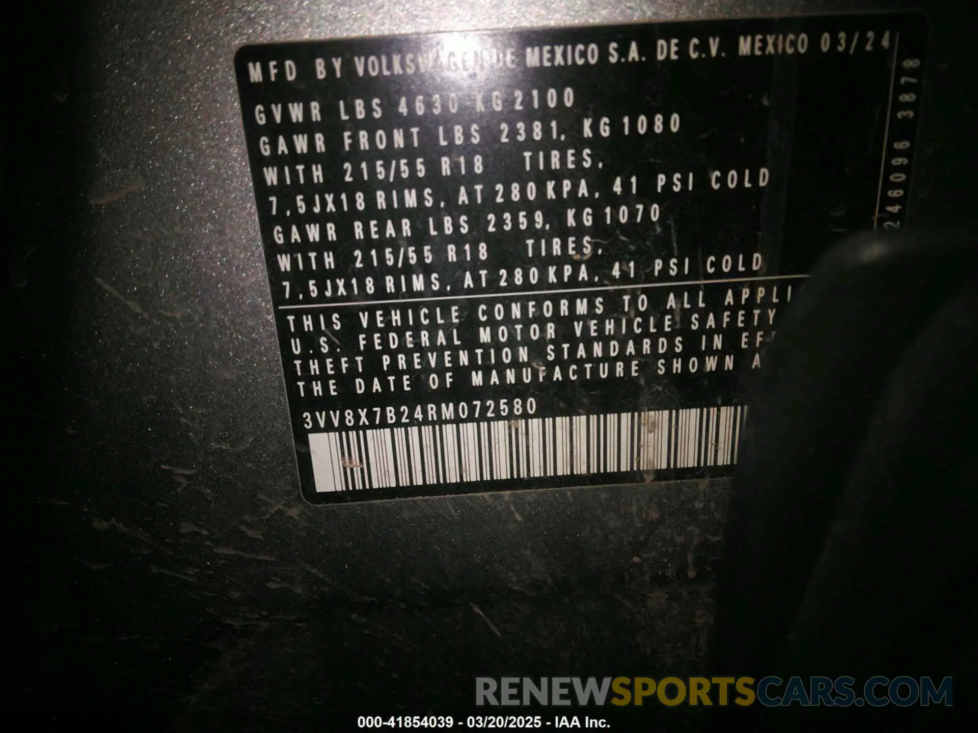 9 Photograph of a damaged car 3VV8X7B24RM072580 VOLKSWAGEN TAOS 2024